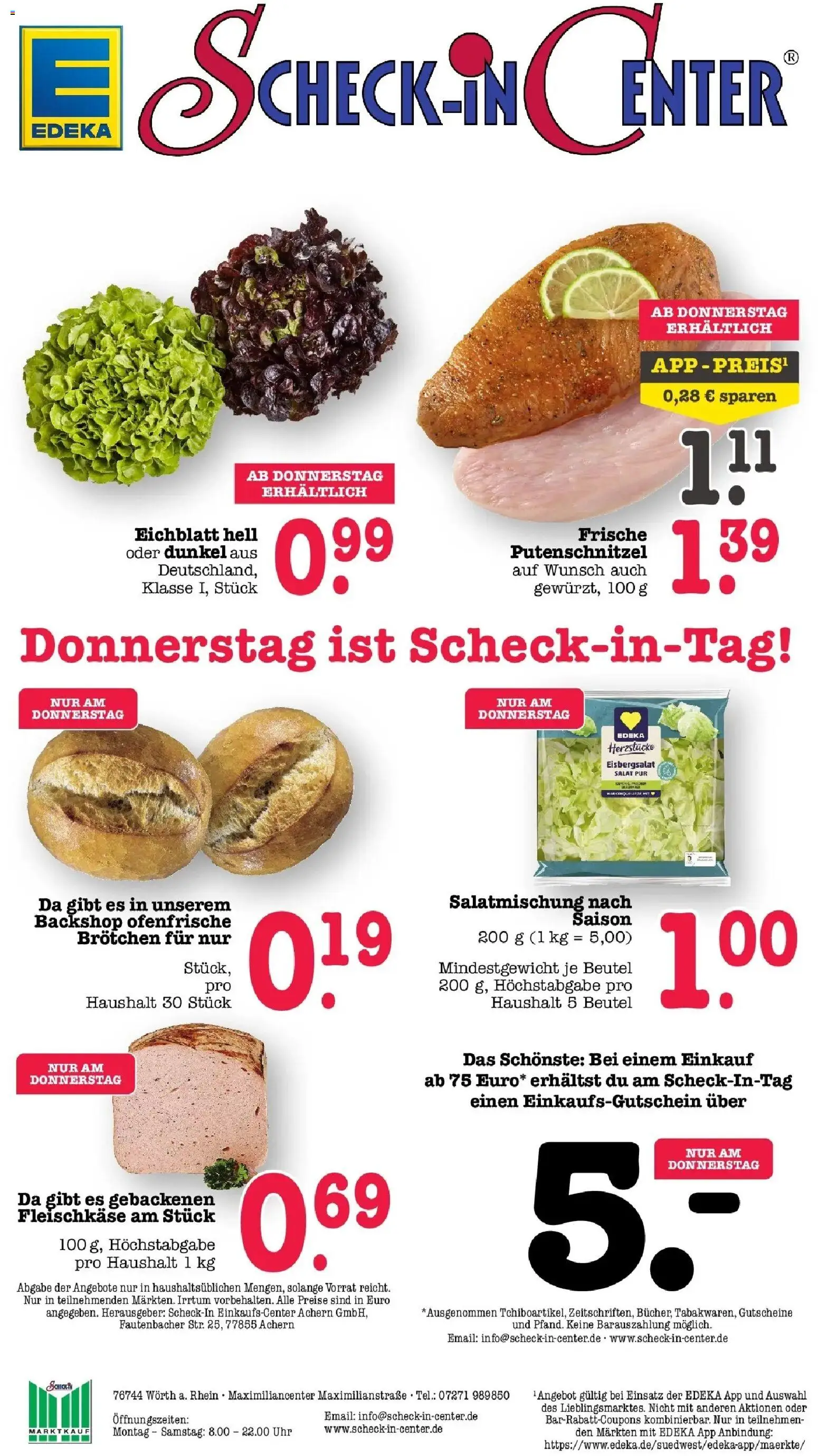 Marktkauf Prospekt Wörth Am Rhein (ab 07.09.2026) » Angebote online | Seite: 59 | Produkte: Eisbergsalat, Ofenfrische, Putenschnitzel, Uhr