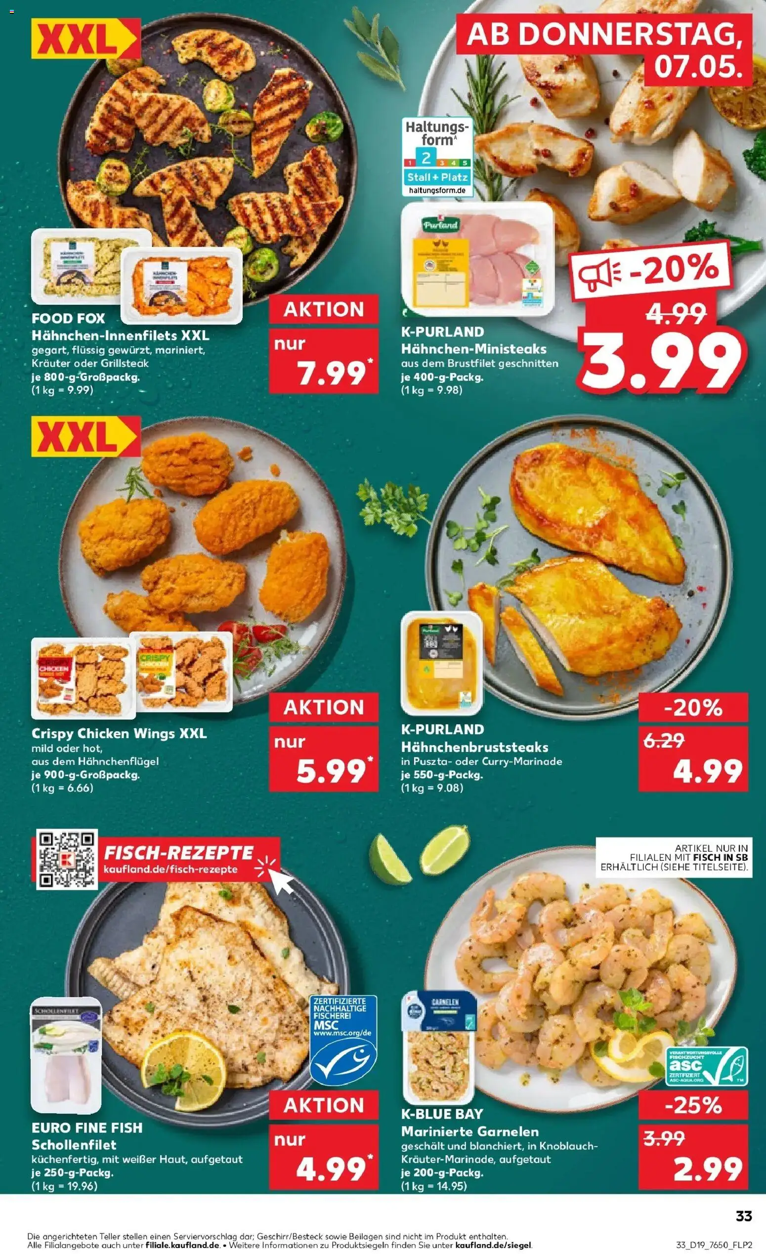 Prospekt Kaufland ab 04.05.2026 » Angebote Online zum Blättern | Seite: 38 | Produkte: Garnelen, Fisch, Knoblauch