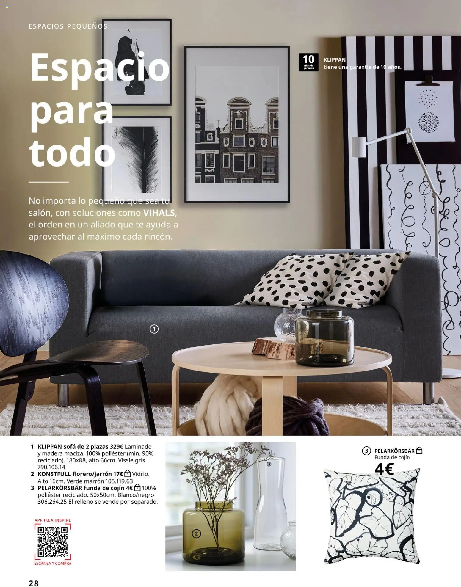 IKEA - Salones │ válido desde el 01/09/2026 | Página: 28 | Productos: Funda, Funda de cojín, Cojín, Sofá