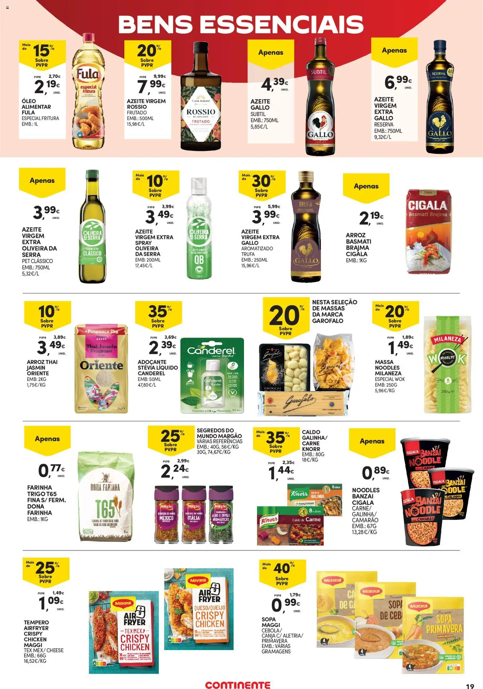 Continente Açores │ válido de 25/06/2026 | Página: 19 | Produtos: Milaneza, Sopa, Óleo, Arroz