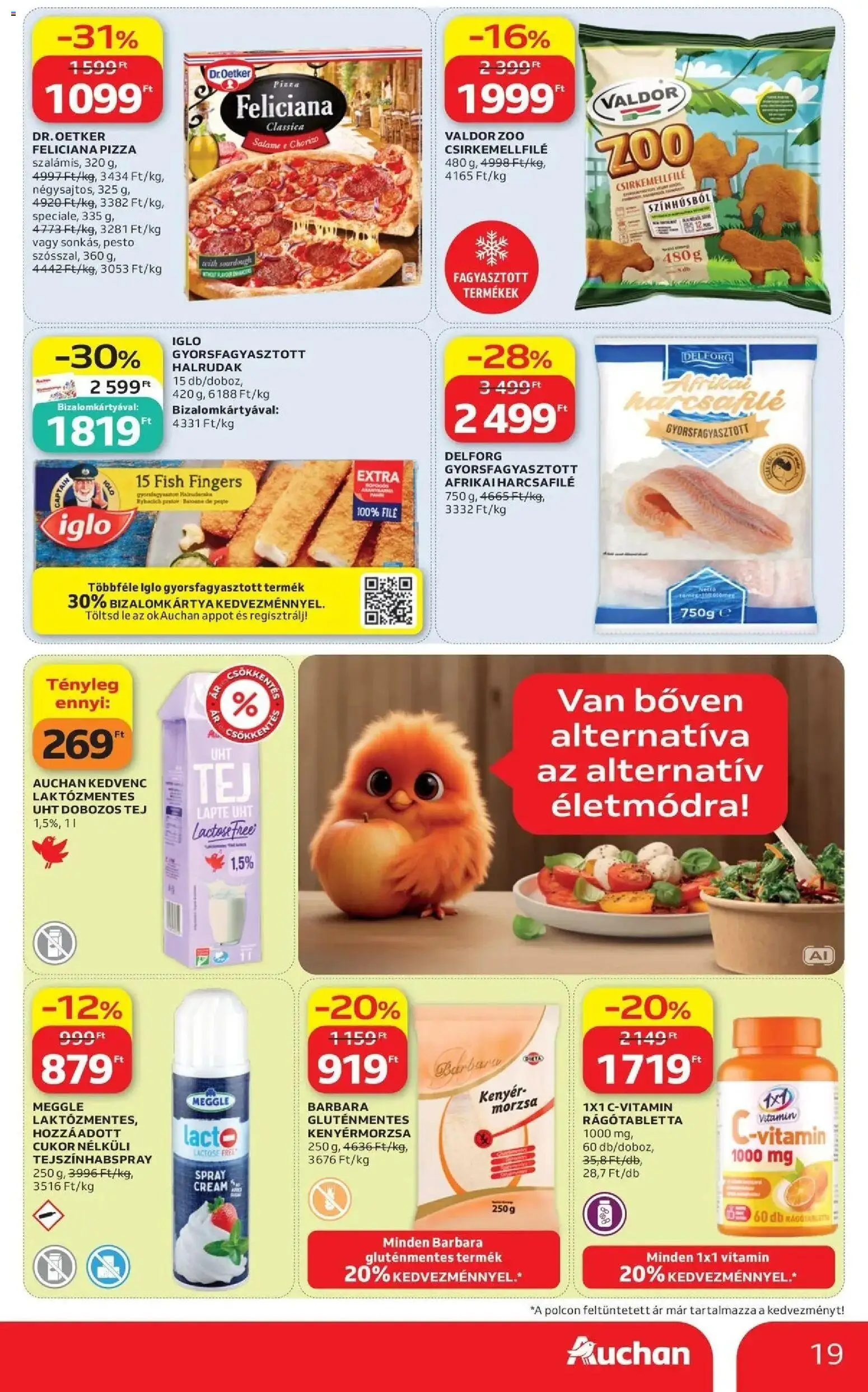 Auchan akciós ujság - amely érvényes a következő dátumtól: 2026.09.24. | Oldal: 19 | Termékek: Dr. Oetker, Vitamin c, Csirkemellfilé, Cukor
