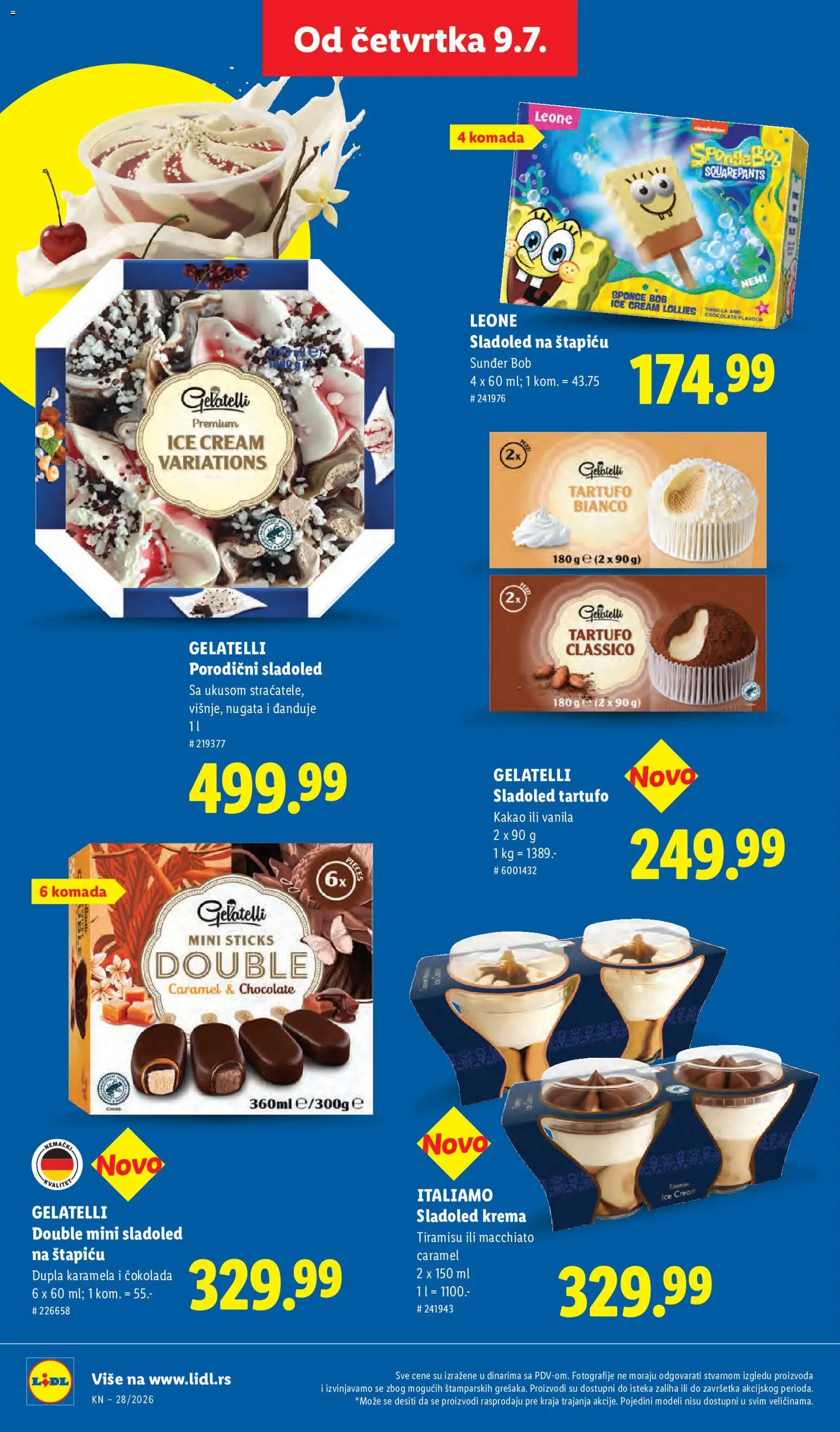 Lidl katalog - važi od 09.07.2026 | Strana: 46 | Proizvode: Sladoled, Krema, Čokolada