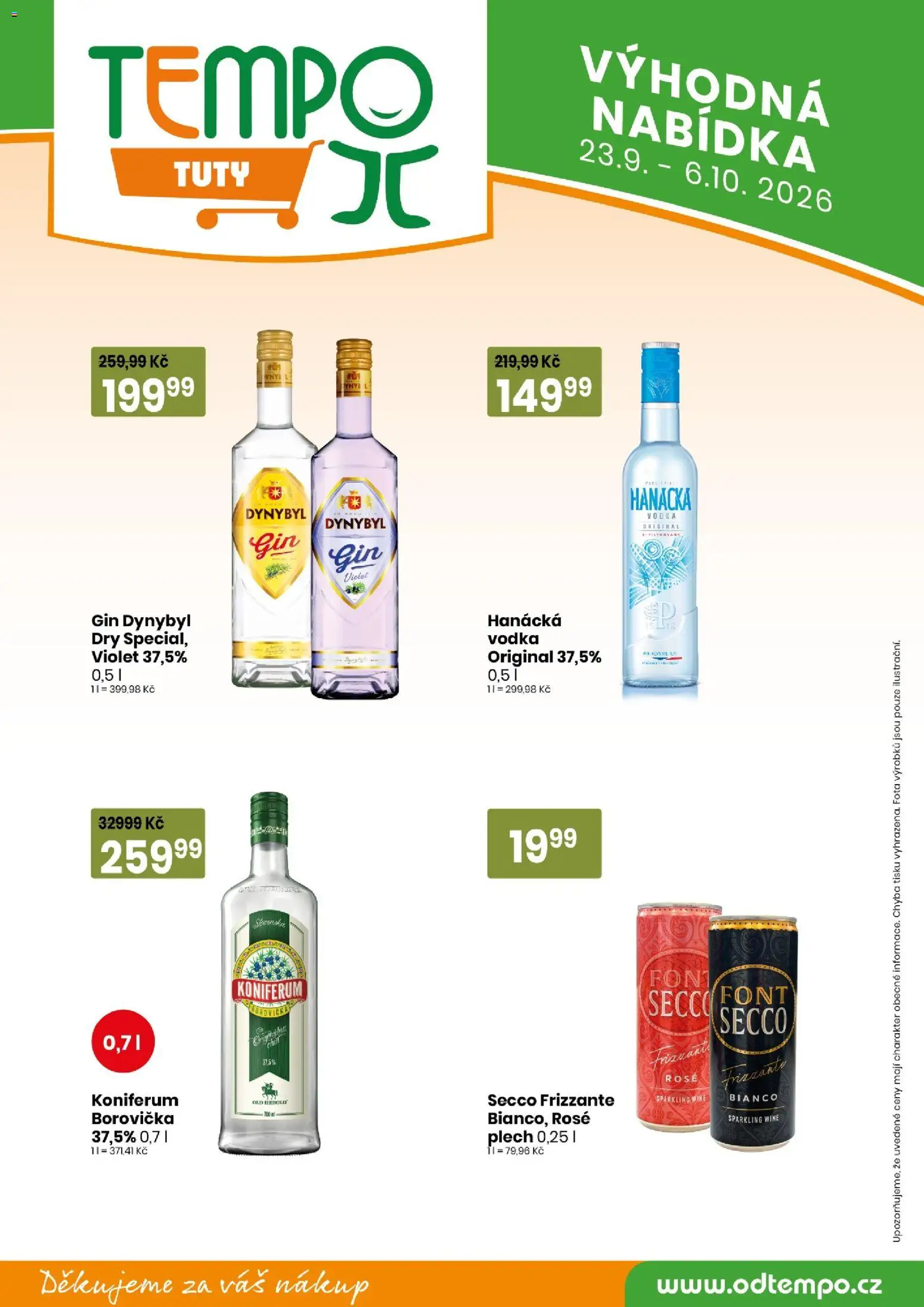 Tempo leták - Tuty od 23.09.2026 | Strana: 13 | Produkty: Gin, Frizzante, Plech, Gin Dynybyl