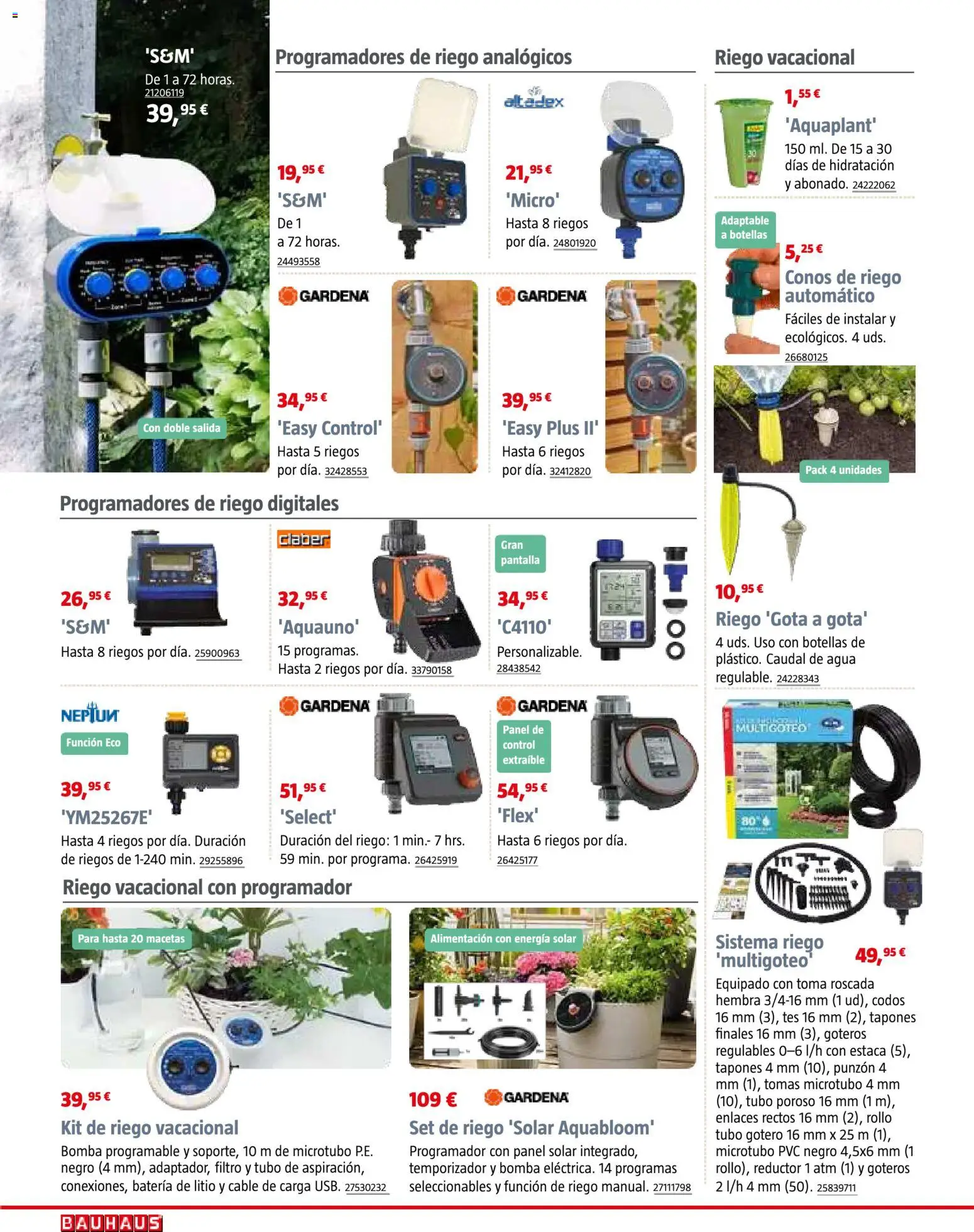 Bauhaus Jardín │ válido desde el 16.03.2026 | Página: 44 | Productos: Gotero, Cable, Batería
