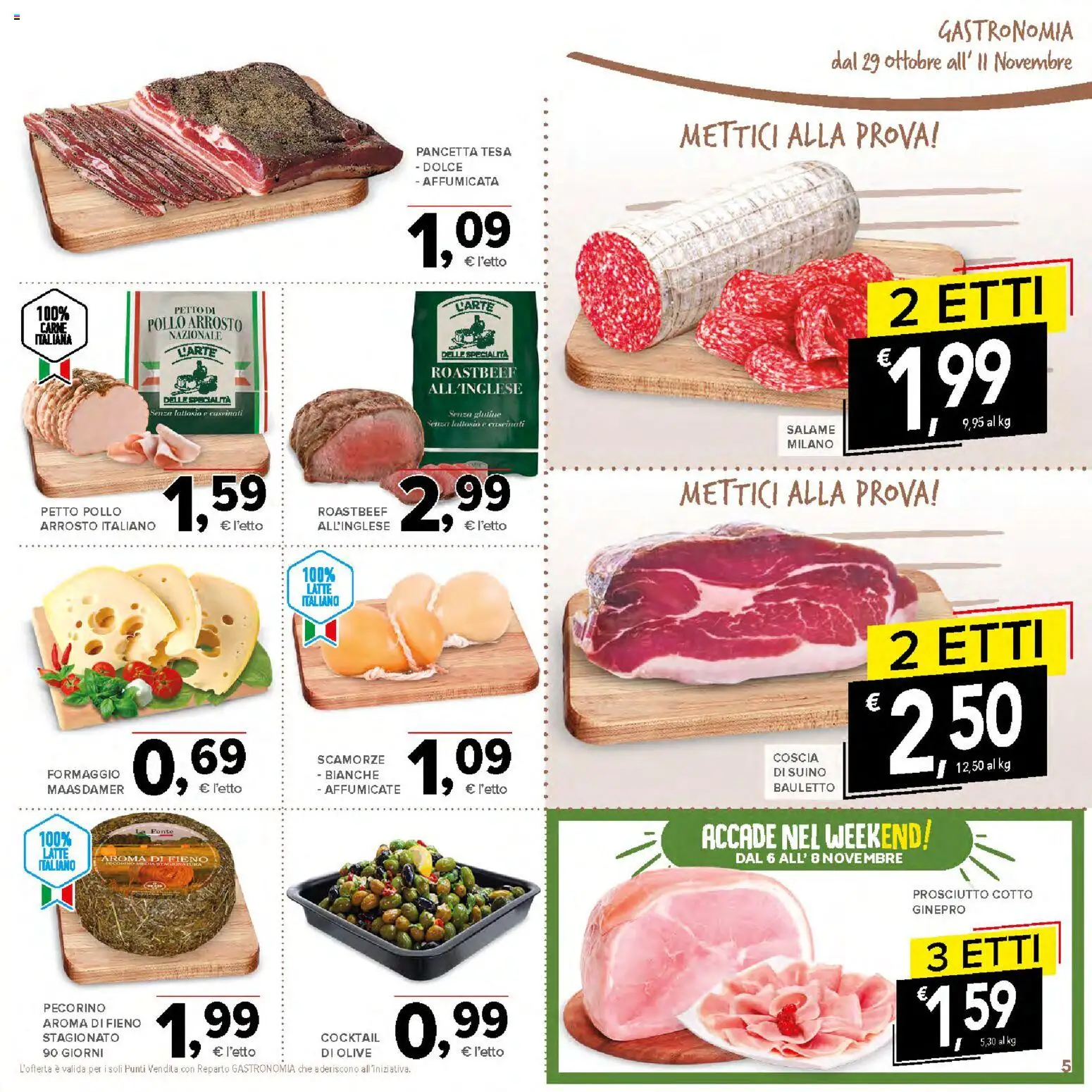 Volantino Todis del 29/10/2026 | Pagina: 5 | Prodotti: Pollo, Cocktail, Prosciutto, Senza lattosio