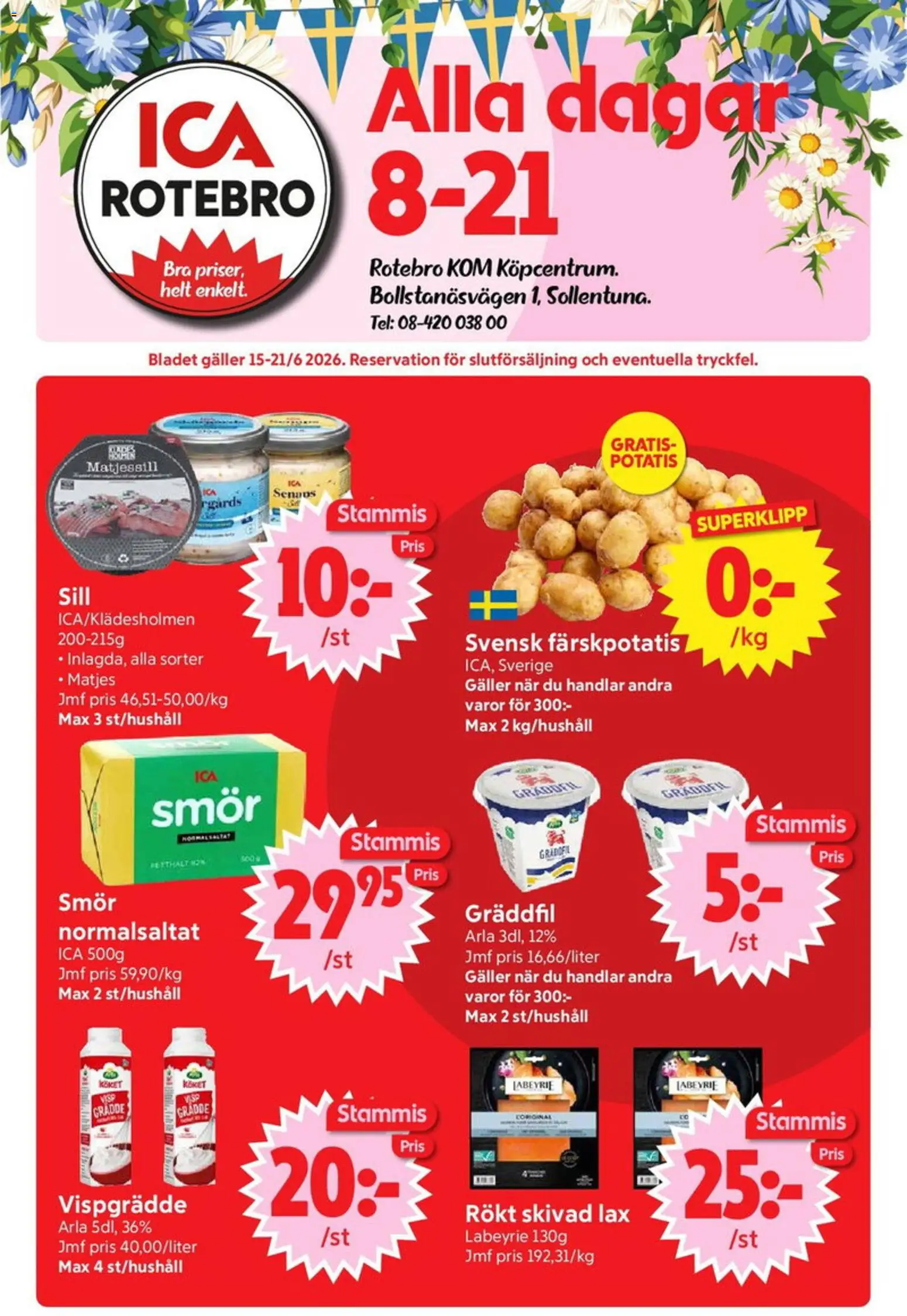Nya Pulsen reklamblad aktuell från 15.06.2026 | Sida: 1 | Produkter: Färskpotatis, Lax, Potatis, Vispgrädde