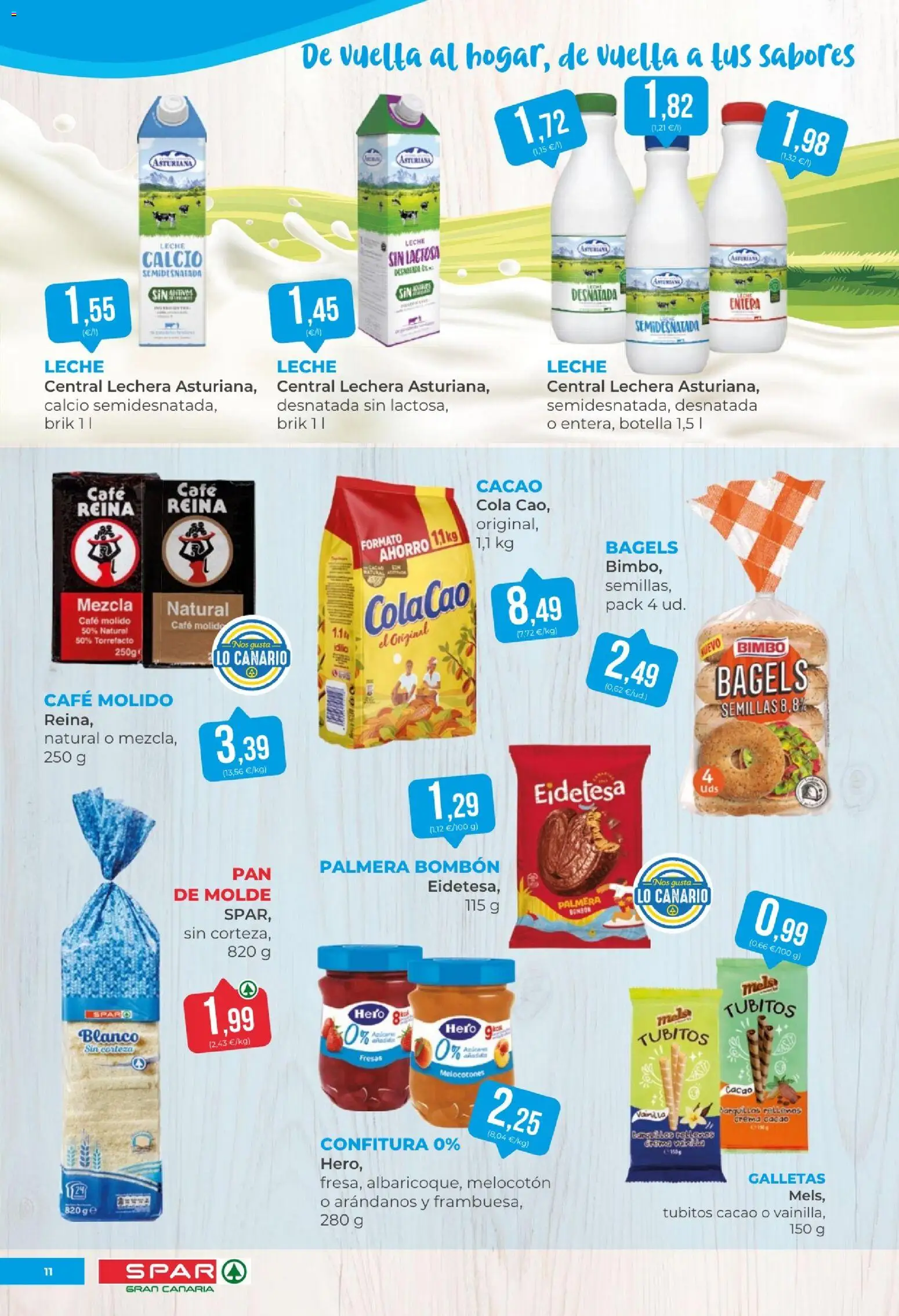 Spar folleto │ válido desde el 04/09/2026 | Página: 11 | Productos: Leche, Café molido, Crema, Melocotones