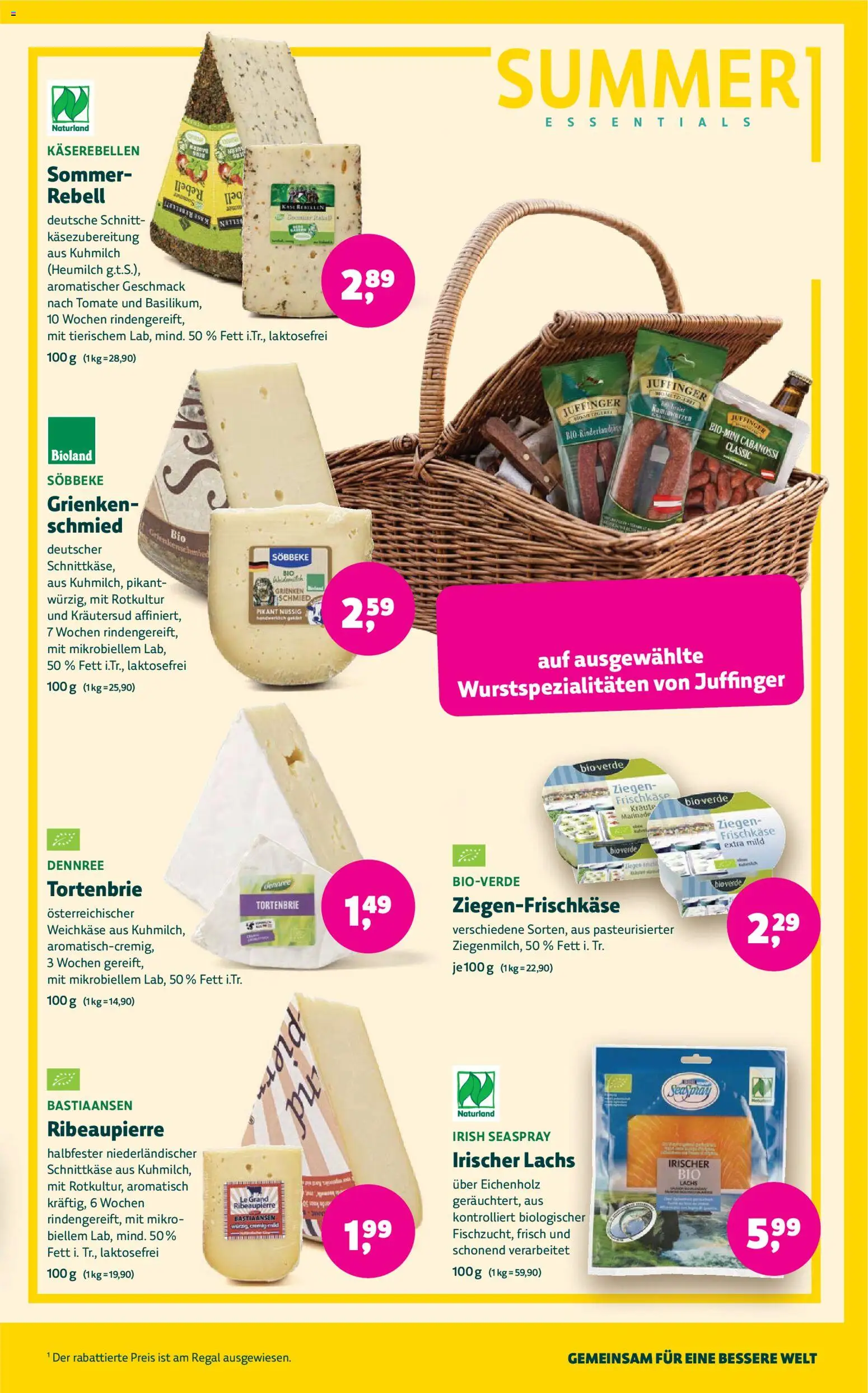 BioMarkt Prospekt – gültig ab 17.06.2026 | Seite: 7 | Produkte: Käse, Regal, Lachs, Frischkase