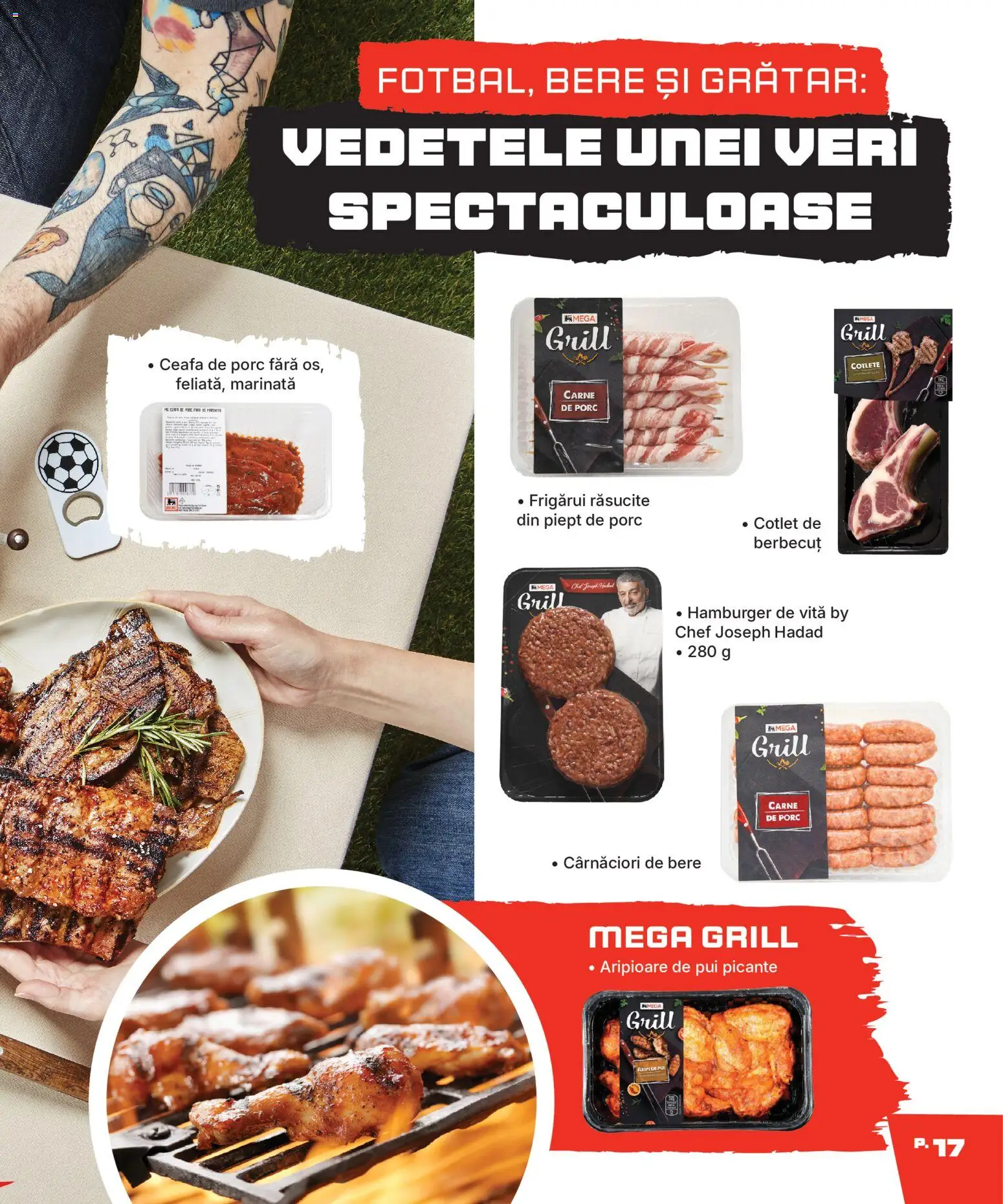 Noul catalog Mega Image – valabil de la 11.06.2026 | Pagină: 17 | Produse: Lait de coco, Cârnăciori de bere, Bere, Carne De Porc