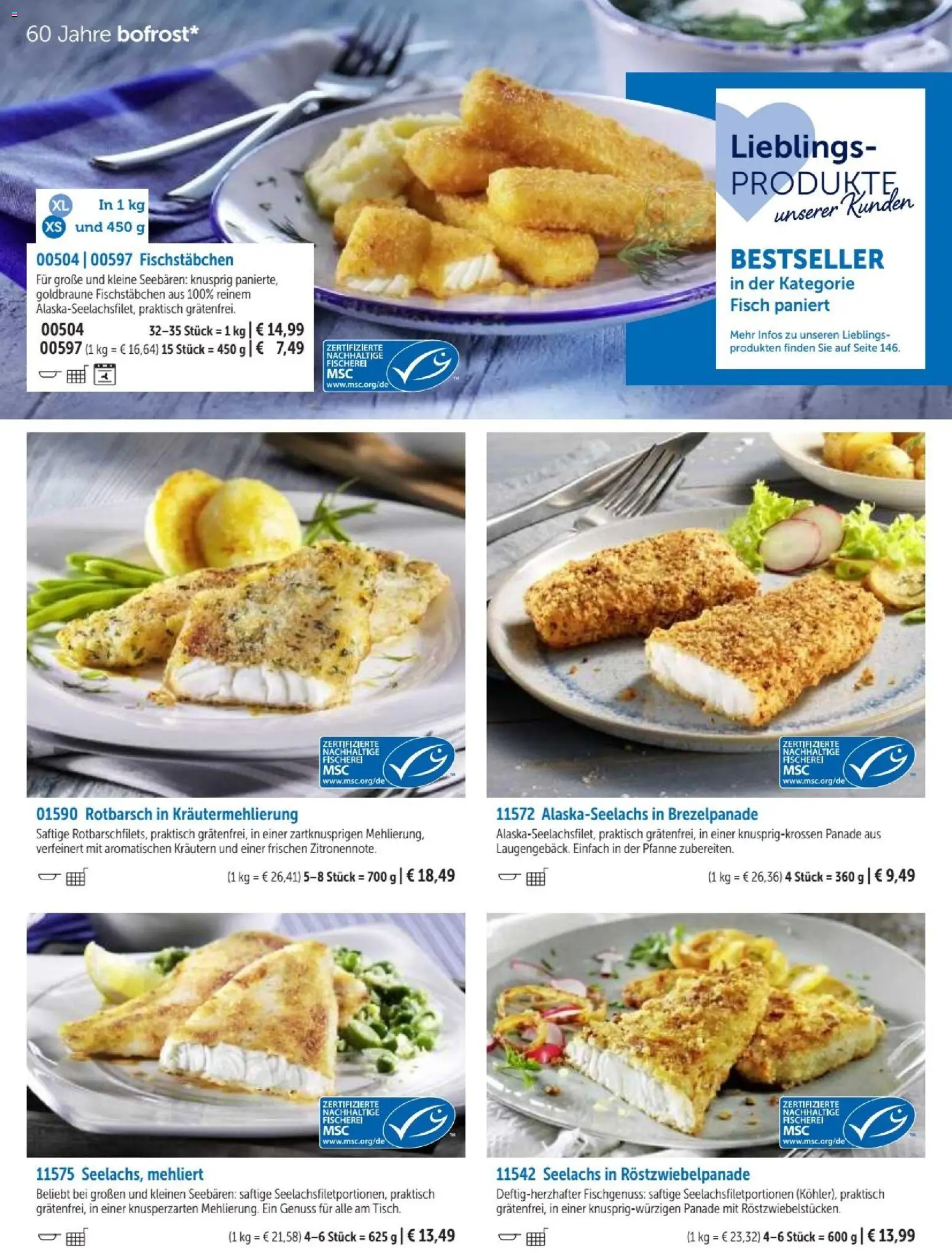Bofrost Katalog – gültig ab 07.09.2026 | Seite: 60 | Produkte: Fisch, Fischstabchen