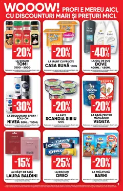 Ofertele Profi valabile de la 08.07.2026 | Pagină: 3 | Produse: Duș, Prăjitură, Gel de duș, Ketchup