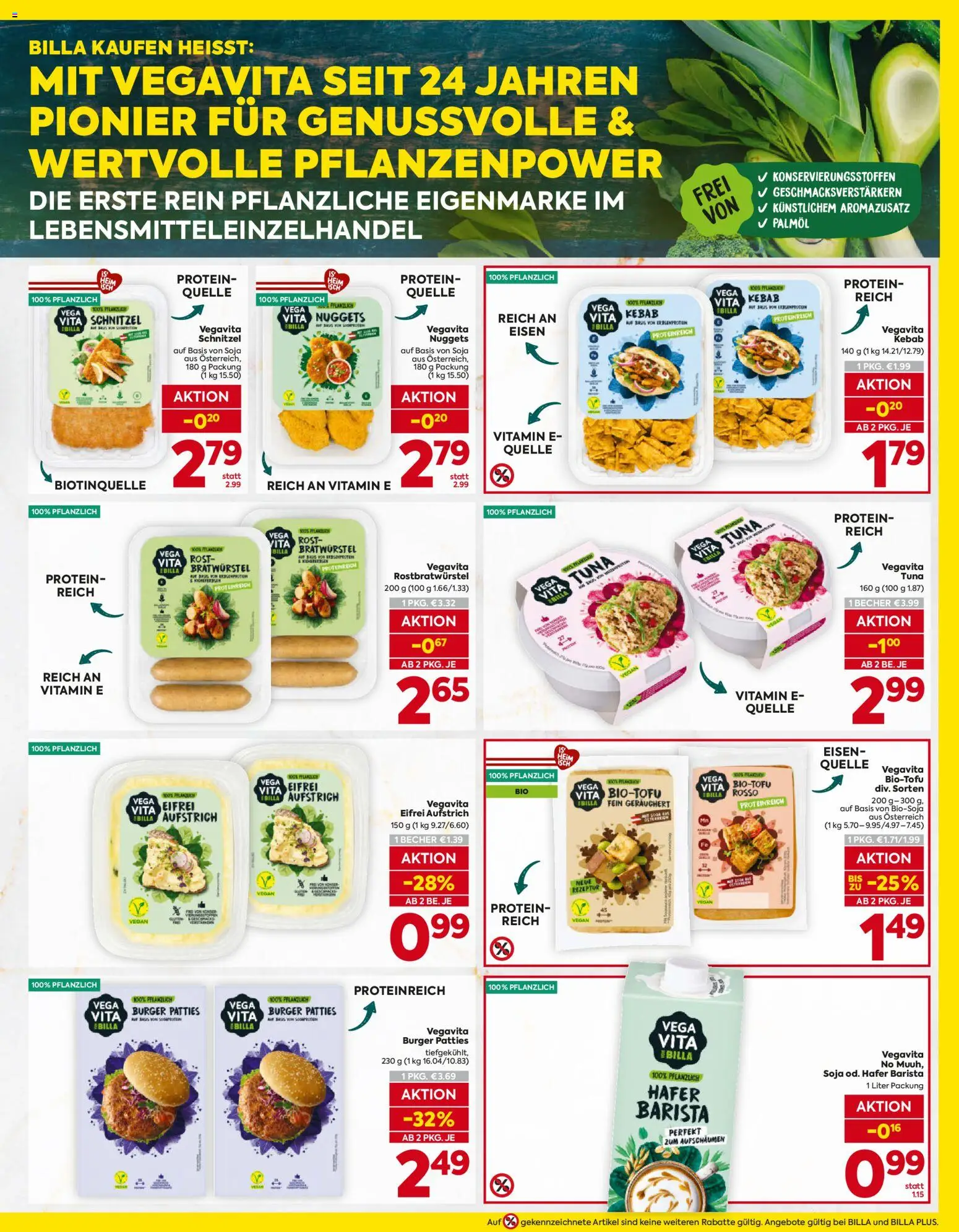 Billa AT akciós ujság - amely érvényes a következő dátumtól: 2026.10.01. | Oldal: 7 | Termékek: E vitamin, Nuggets, Protein, Vegán