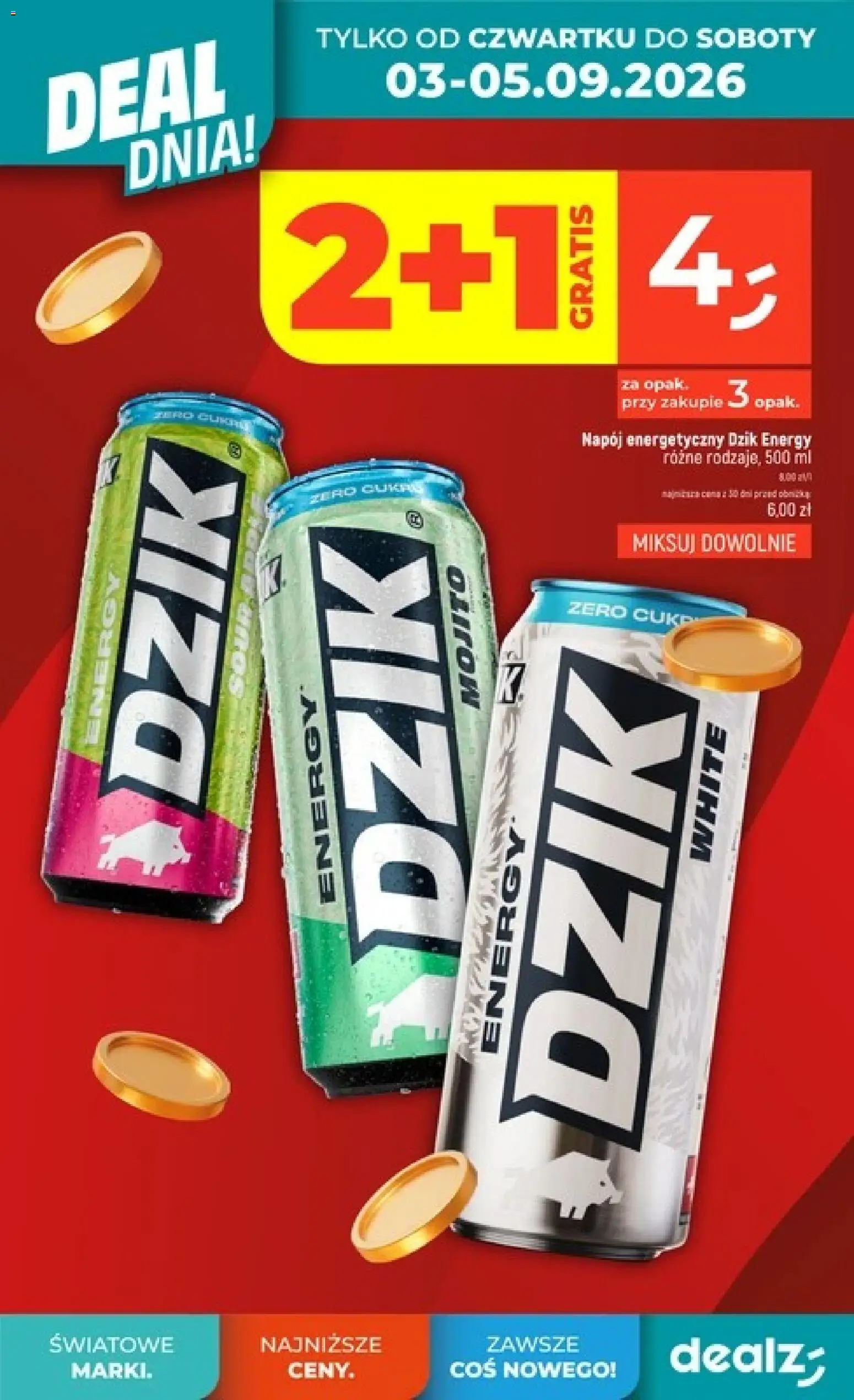 Dealz gazetka - Deal dnia od 03.09.2026 | Strona: 4 | Produkty: Mojito, Napój energetyczny, Dzik Energy