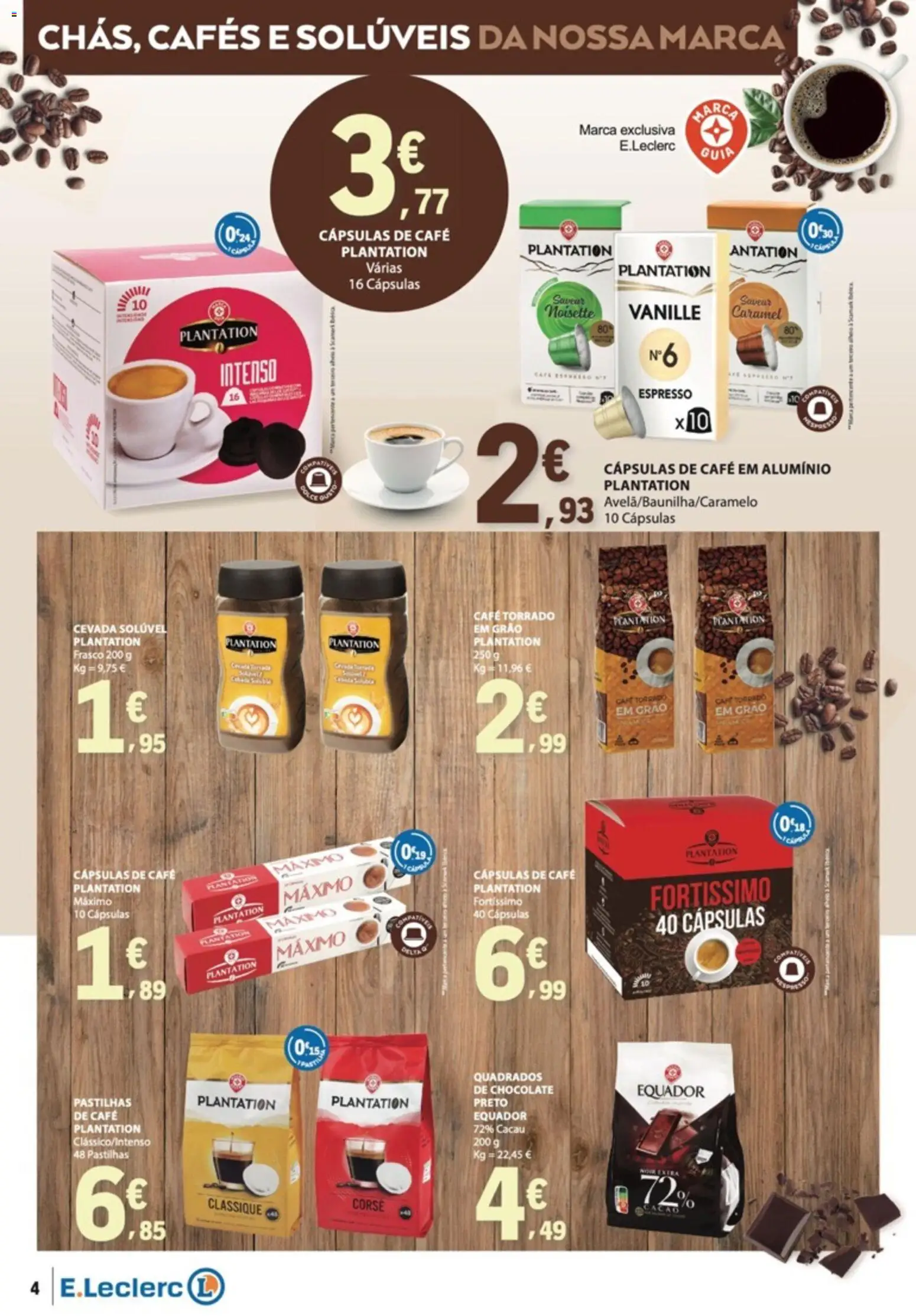 E.Leclerc folheto Bebidas Quentes │ válido de 27/10/2026 | Página: 4 | Produtos: Cacau, Cápsulas café, Cápsulas, Dolce gusto