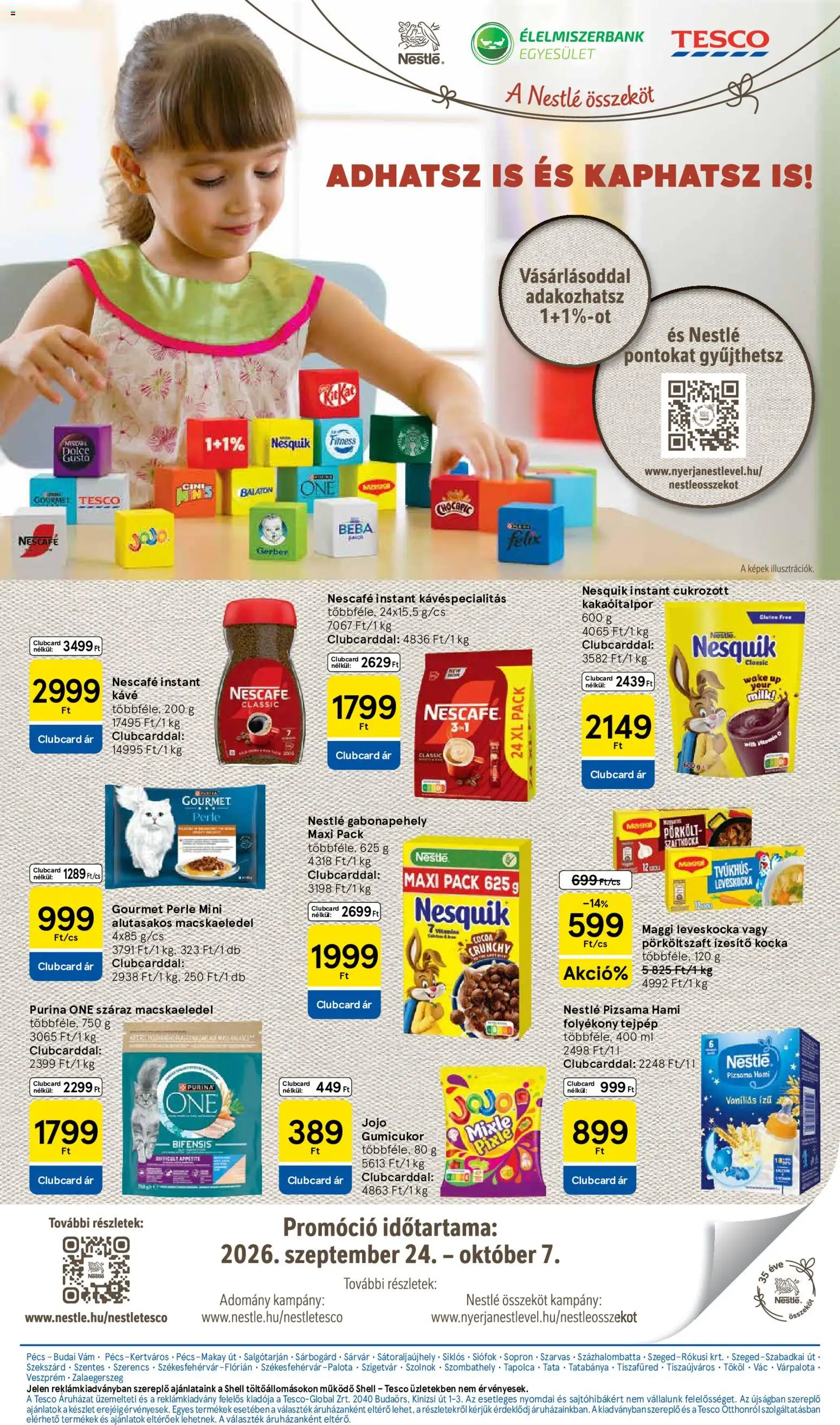 Tesco akciós ujság - amely érvényes a következő dátumtól: 2026.10.01. | Oldal: 21 | Termékek: Dolce Gusto, Purina one, Nesquik, Pizsama