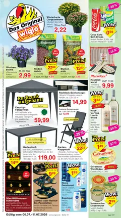 Wiglo Wunderland Prospekt ab 06.07.2026 gültig | Seite: 1 | Produkte: Rindenmulch, Coca cola, Blumenerde, Duschgel