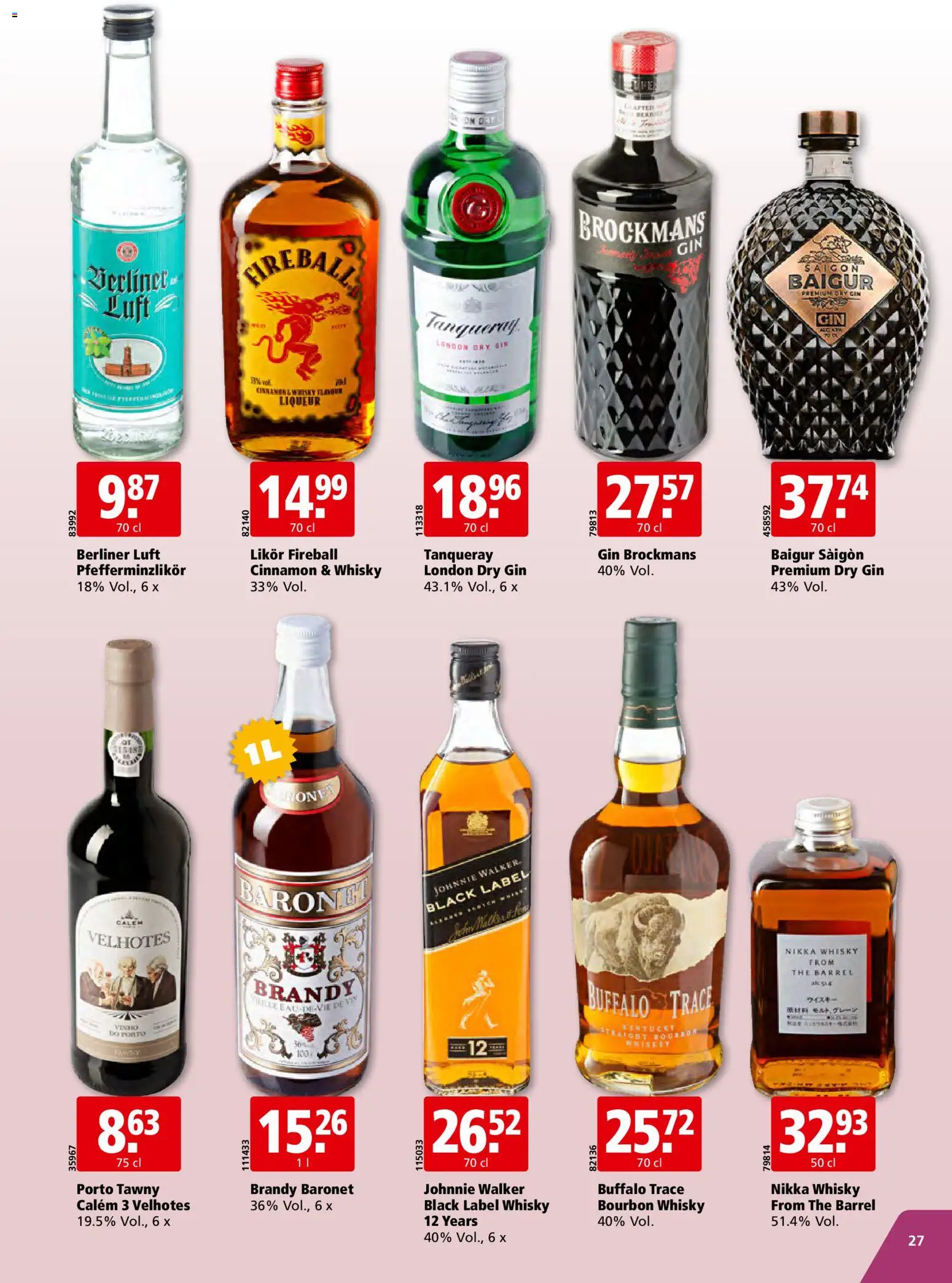 Aligro aktionen – gültig ab 31.08.2026 | Seite: 27 | Produkte: Likör, Bourbon, Gin
