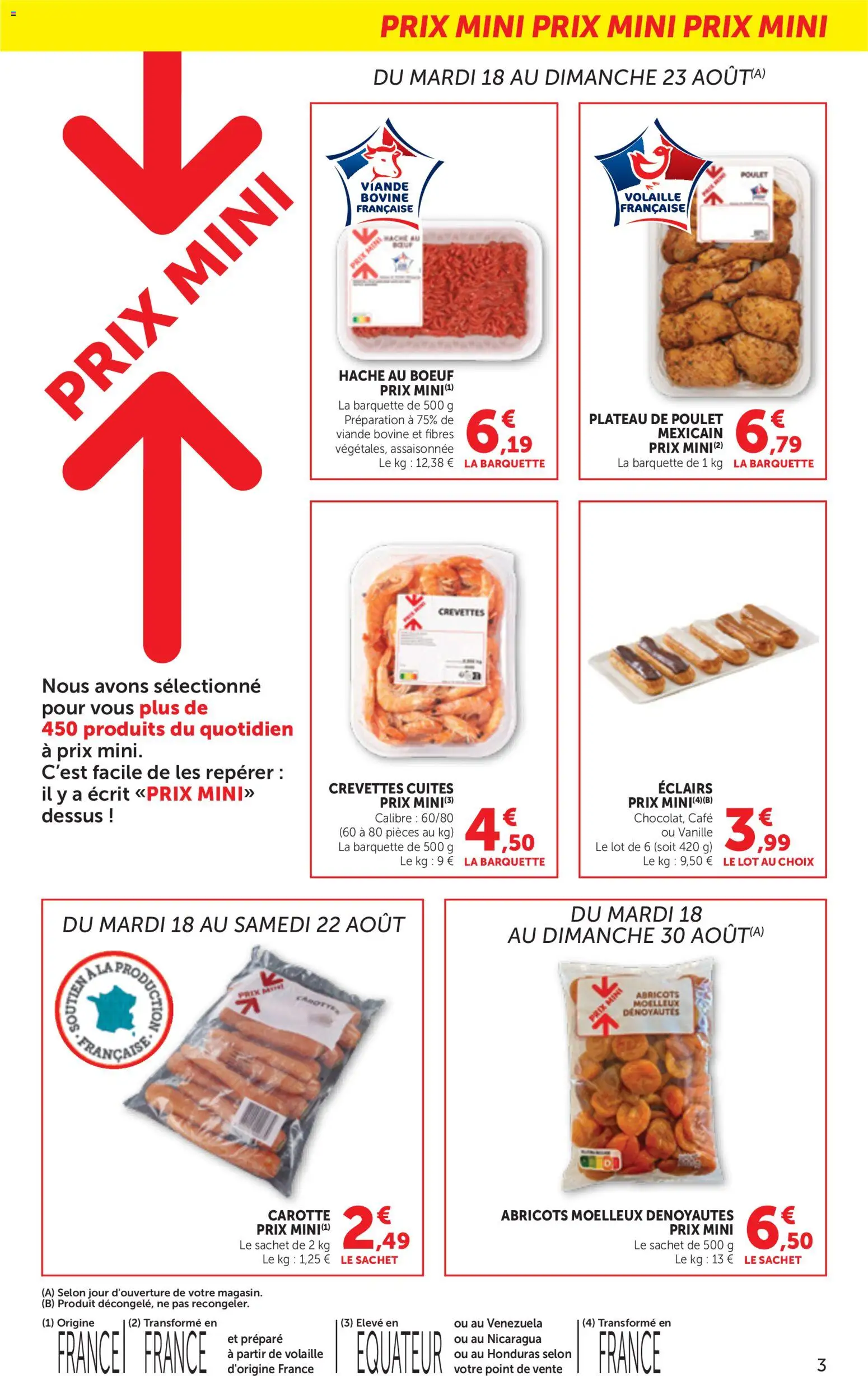 {H1} | Page: 3 | Produits: Abricots, Café, Viande, Carotte
