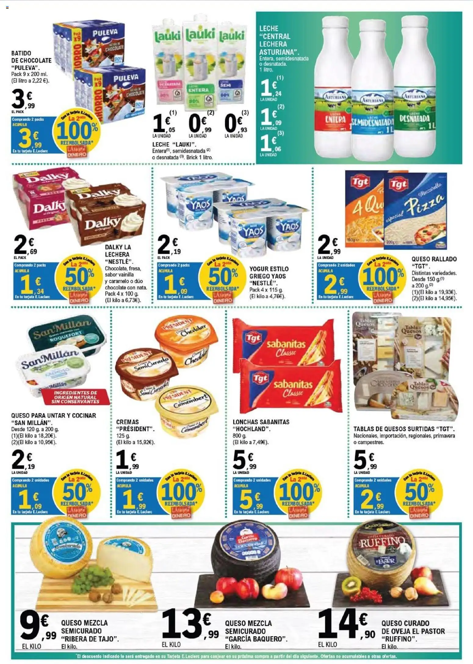 E.Leclerc folleto Salamanca │ válido desde el 05/08/2026 | Página: 5 | Productos: Leche, Queso, Yogur, Pizza