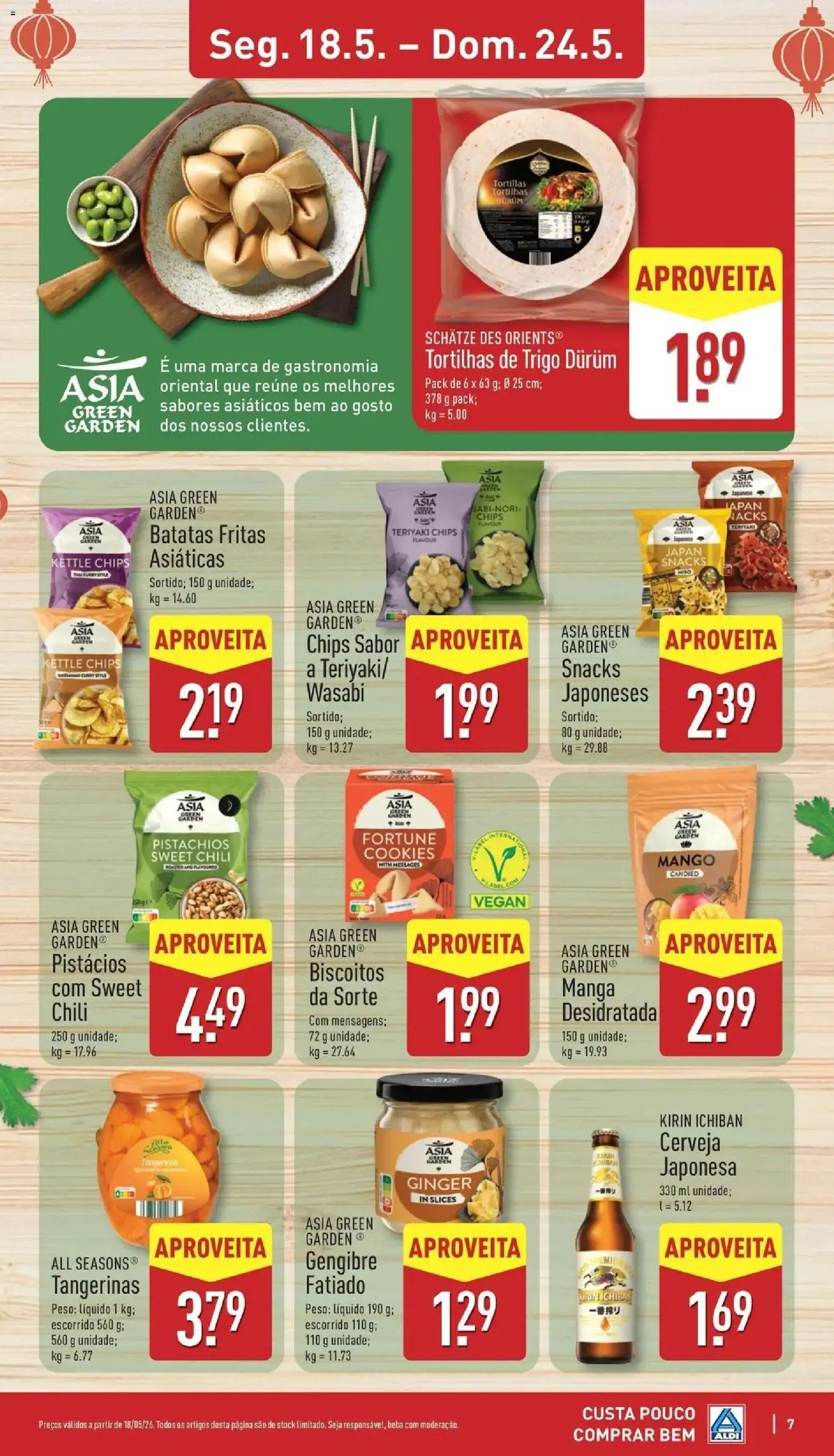 Aldi Folheto Santarém │ válido de 18.05.2026 | Página: 7 | Produtos: Cerveja, Tangerinas, Batatas fritas, Biscoitos