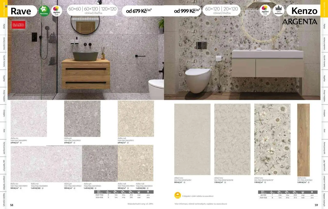 Siko koupelny katalog Koupelny 2025/2026 od 14.10.2025 | Strana: 30 | Produkty: Osvětlení, Dlažba, Kenzo, Wc