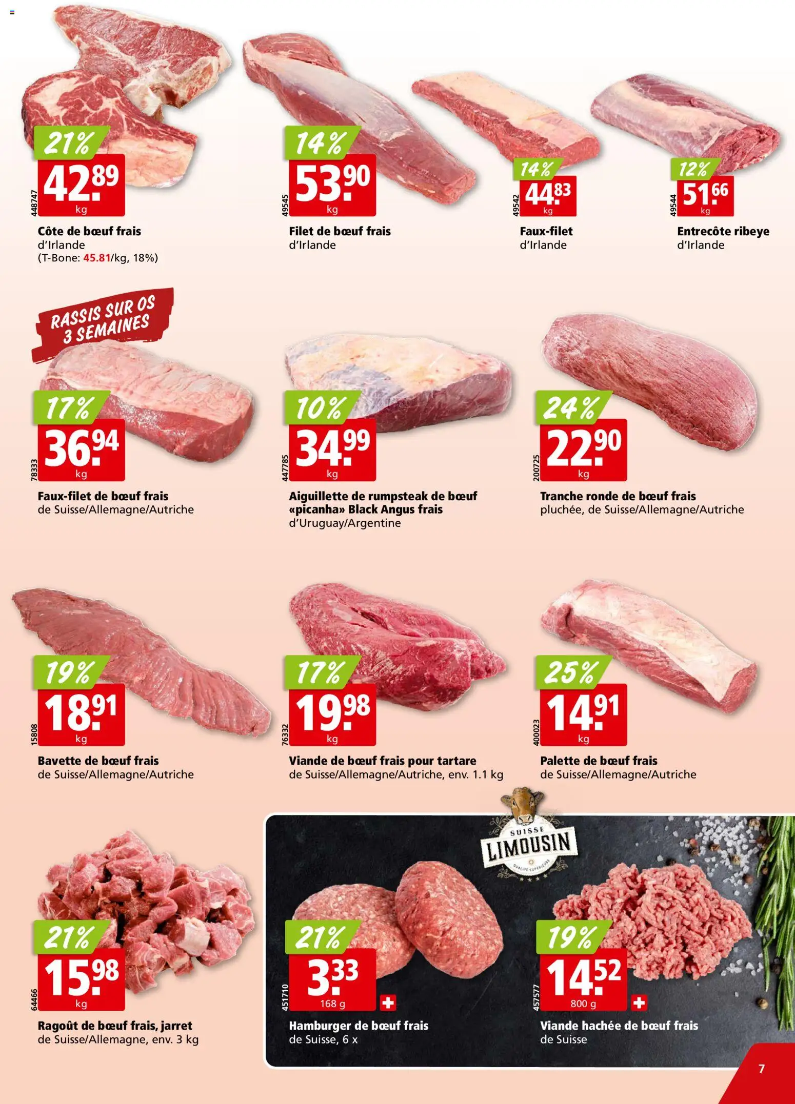 Aligro aktionen Chavannes, Matran, Genève, Sion – gültig ab 17.08.2026 | Seite: 7 | Produkte: Rumpsteak