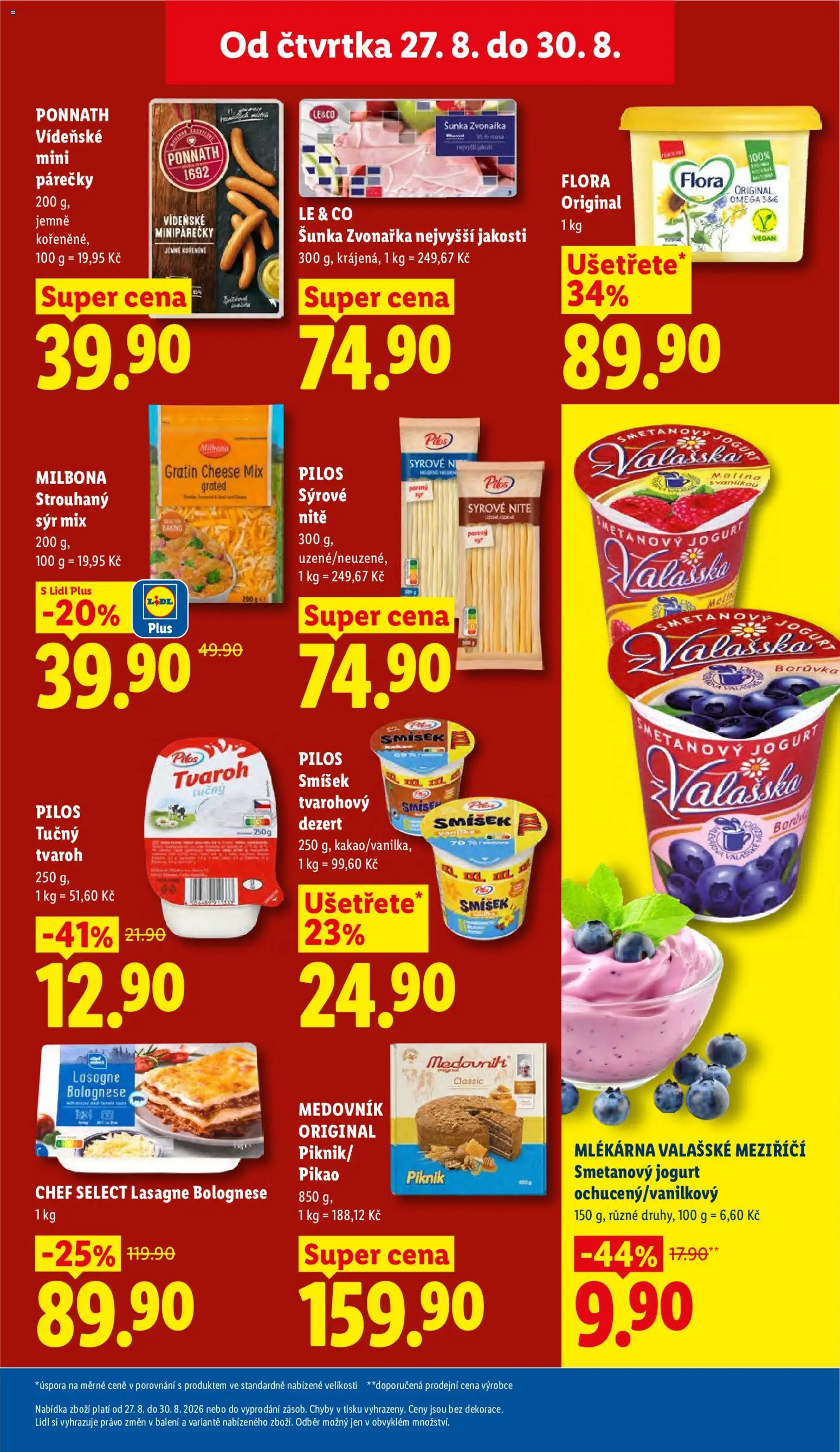 Lidl leták od 27.08.2026 | Strana: 27 | Produkty: Jogurt, Šunka, Tvaroh, Medovník