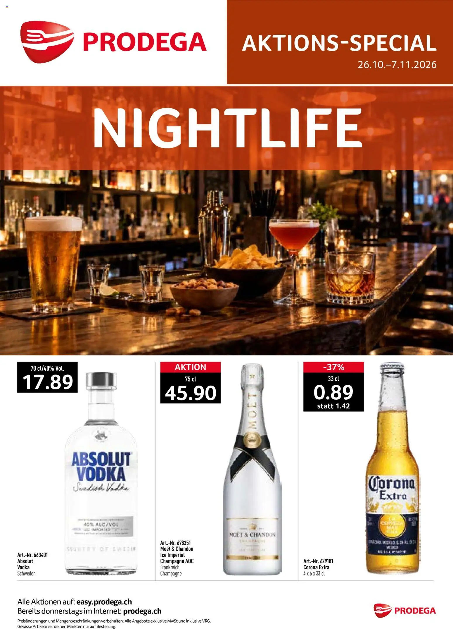 Prodega aktionen Nightlife – gültig ab 26.10.2026 | Seite: 1 | Produkte: Corona Extra