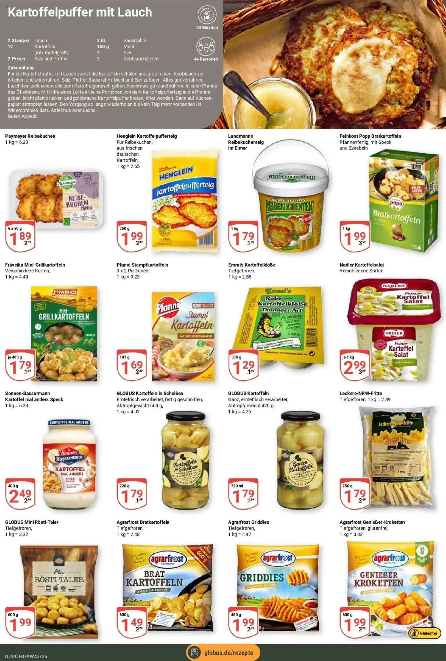 Globus Prospekt Duisburg (ab 12.10.2026) » Angebote online | Seite: 8 | Produkte: Eier, Kuchen, Apfelmus, Lauch