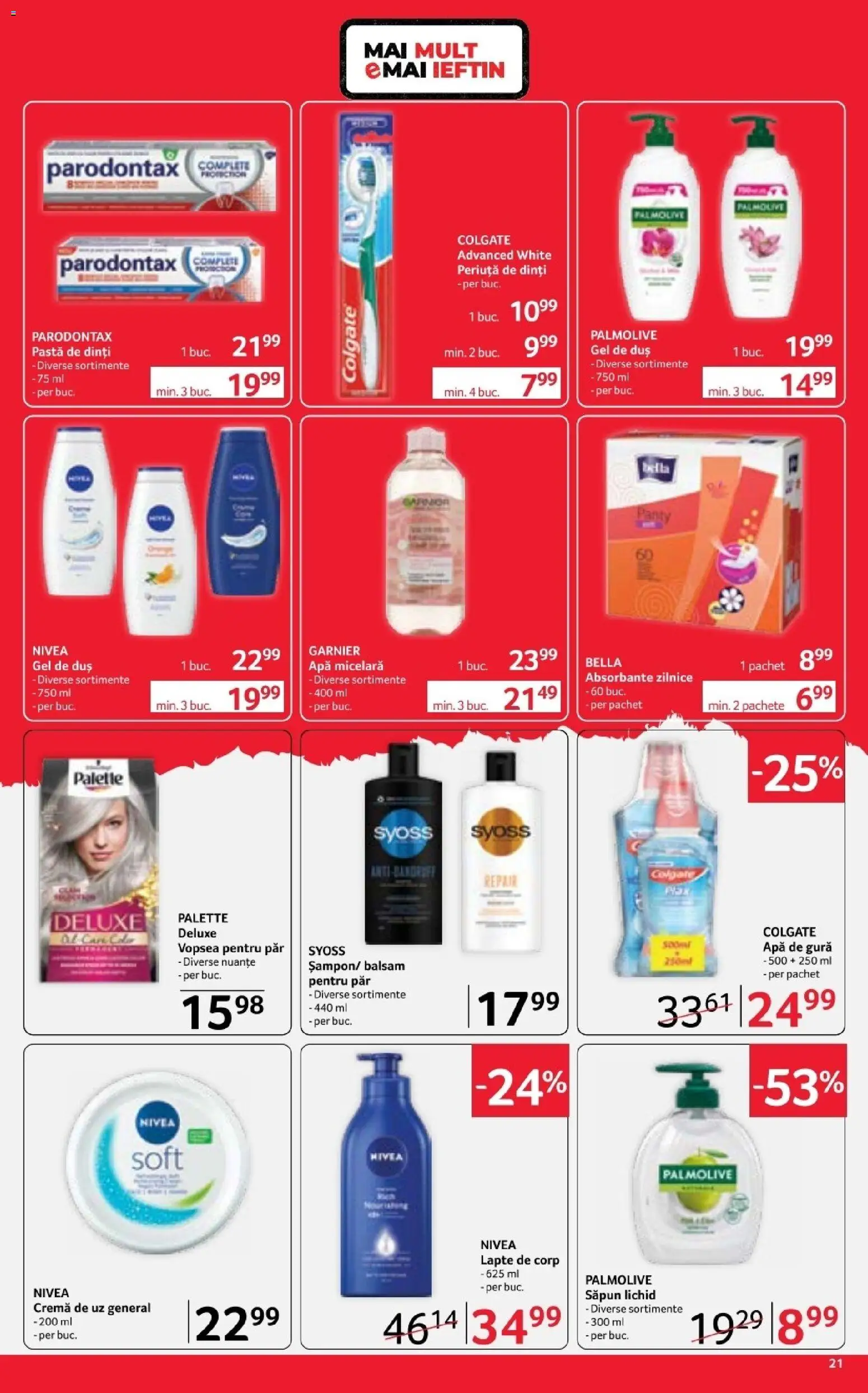 Noul catalog Selgros – valabil de la 17.04.2026 | Pagină: 21 | Produse: Balsam, Lapte, Apă de gură, Absorbante