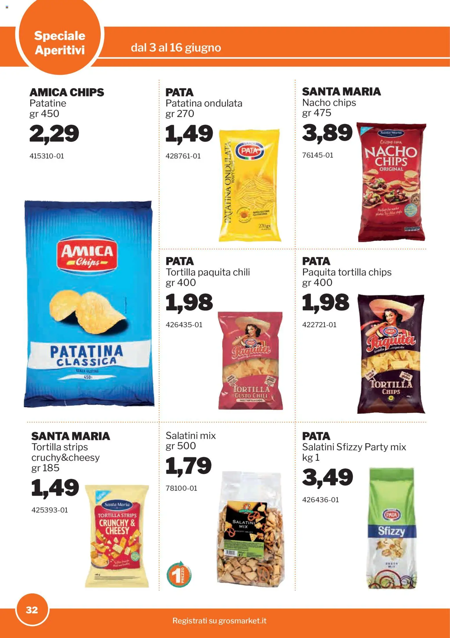 Volantino Sogegross del 03.06.2026 | Pagina: 32 | Prodotti: Salatini, Patatine