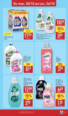 Aldi - Prévisualisation de TANDIL, LESSIVE LIQUIDE*, TANDIL, LESSIVE LIQUIDE*, Parfums au choix :, Caraïbes ou Japon., Tous textiles. valide à partir de 20/10/2026 | Page: 21