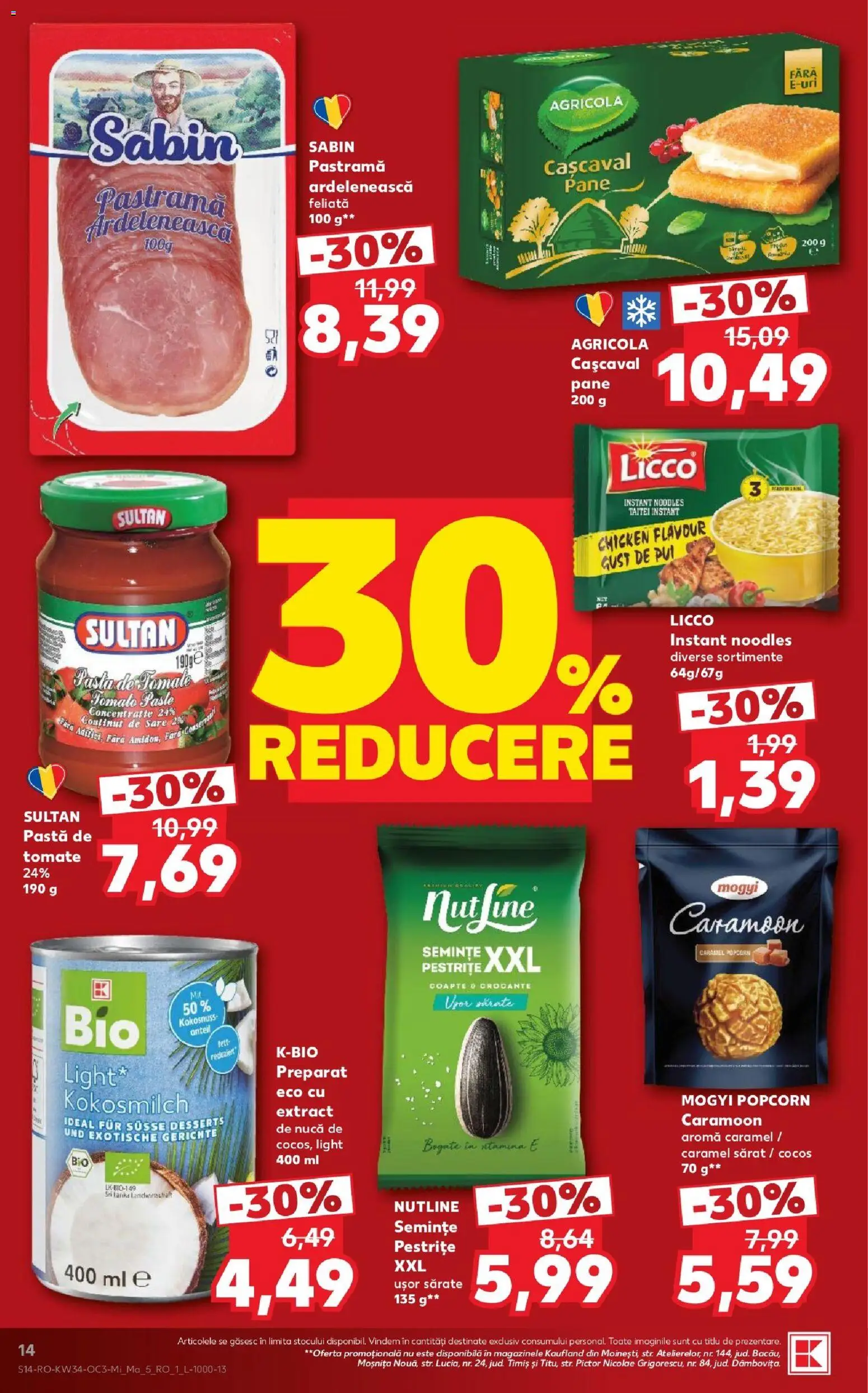Noul catalog Kaufland – valabil de la 19.08.2026 | Pagină: 14 | Produse: Pui, Cașcaval, Noodles, Paste