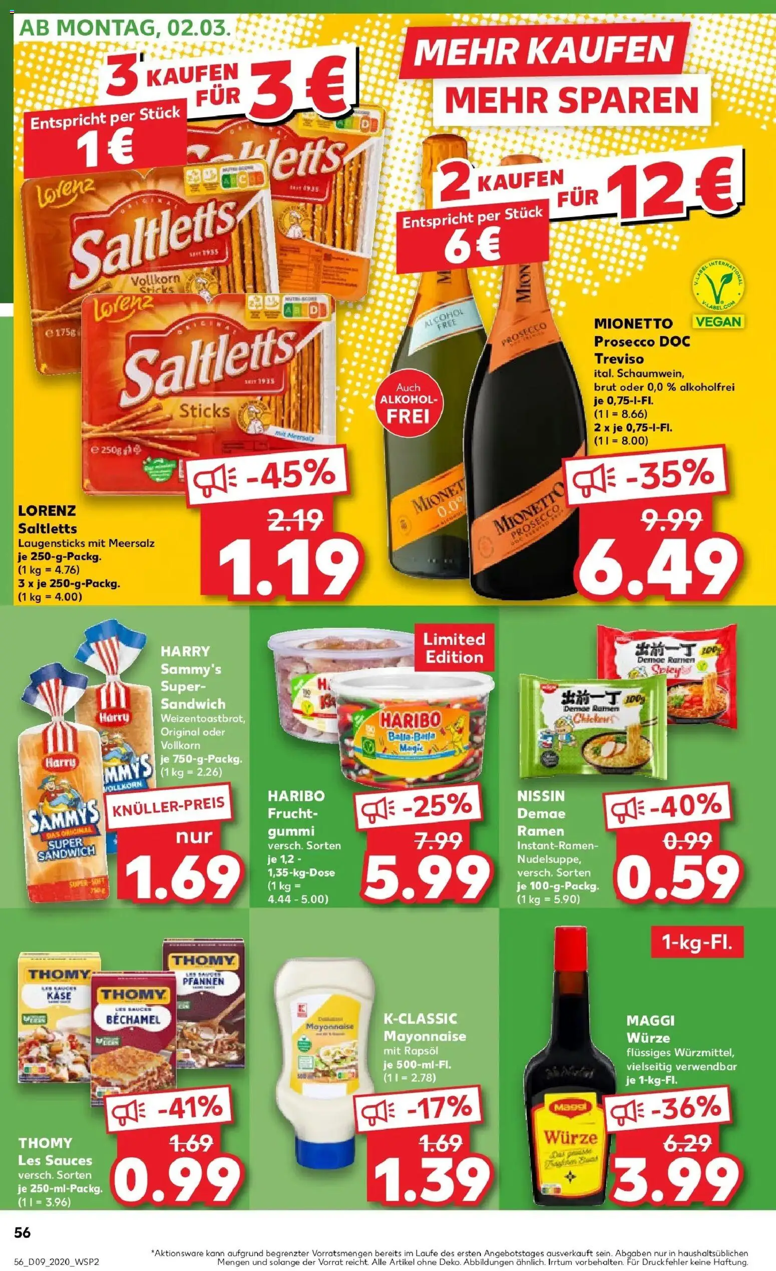Kaufland prospekt Pfullingen	 – gültig ab 26.02.2026 | Seite: 56 | Produkte: Thomy les sauces, Maggi, Käse, Prosecco