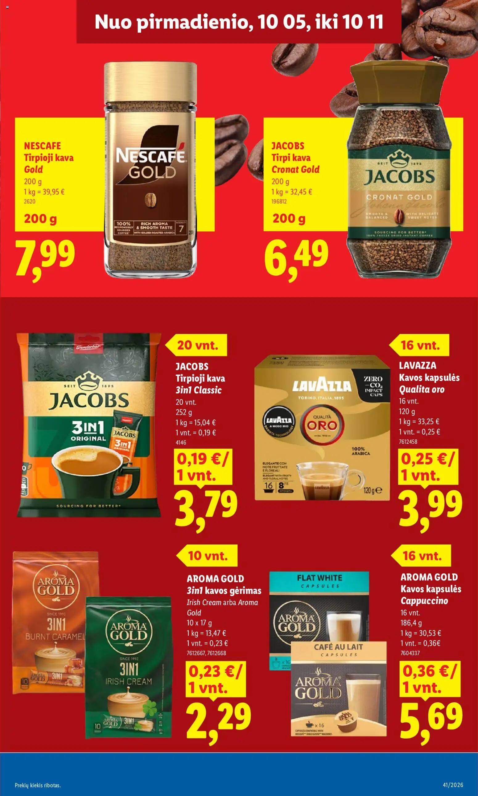 LIDL akcijos nuo 2026.10.05 | Puslapis: 13 | Prekių: Tirpioji kava, Kava, Kapsulės