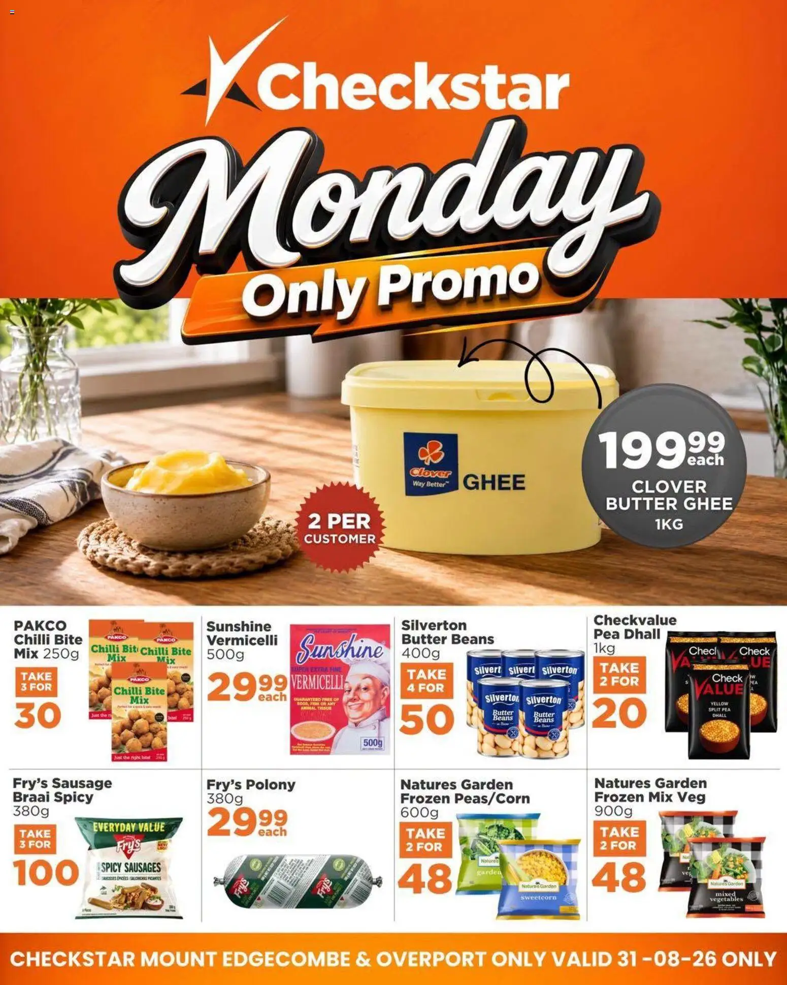 New Check Star catalogue – valid from 31/08/2026 | Page: 1 | Products: Butter, Fry's, Sausage, Chilli