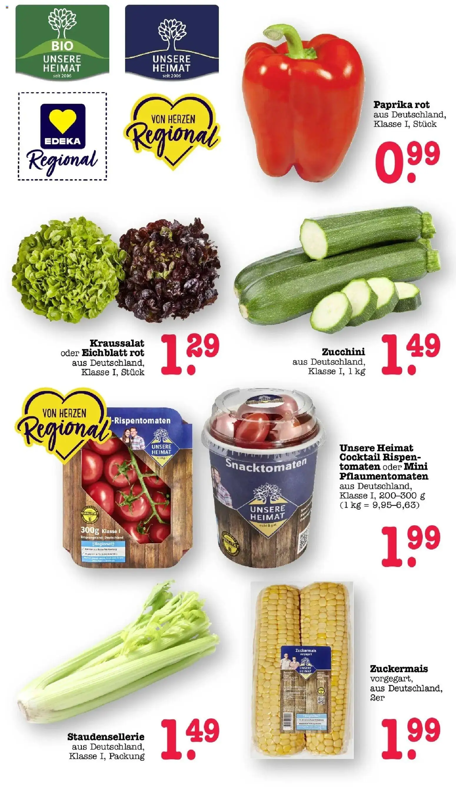 Edeka Prospekt Frankfurt Am Main (ab 17.08.2026) » Angebote Online | Seite: 20 | Produkte: Paprika rot, Tomaten, Paprika, Zucchini