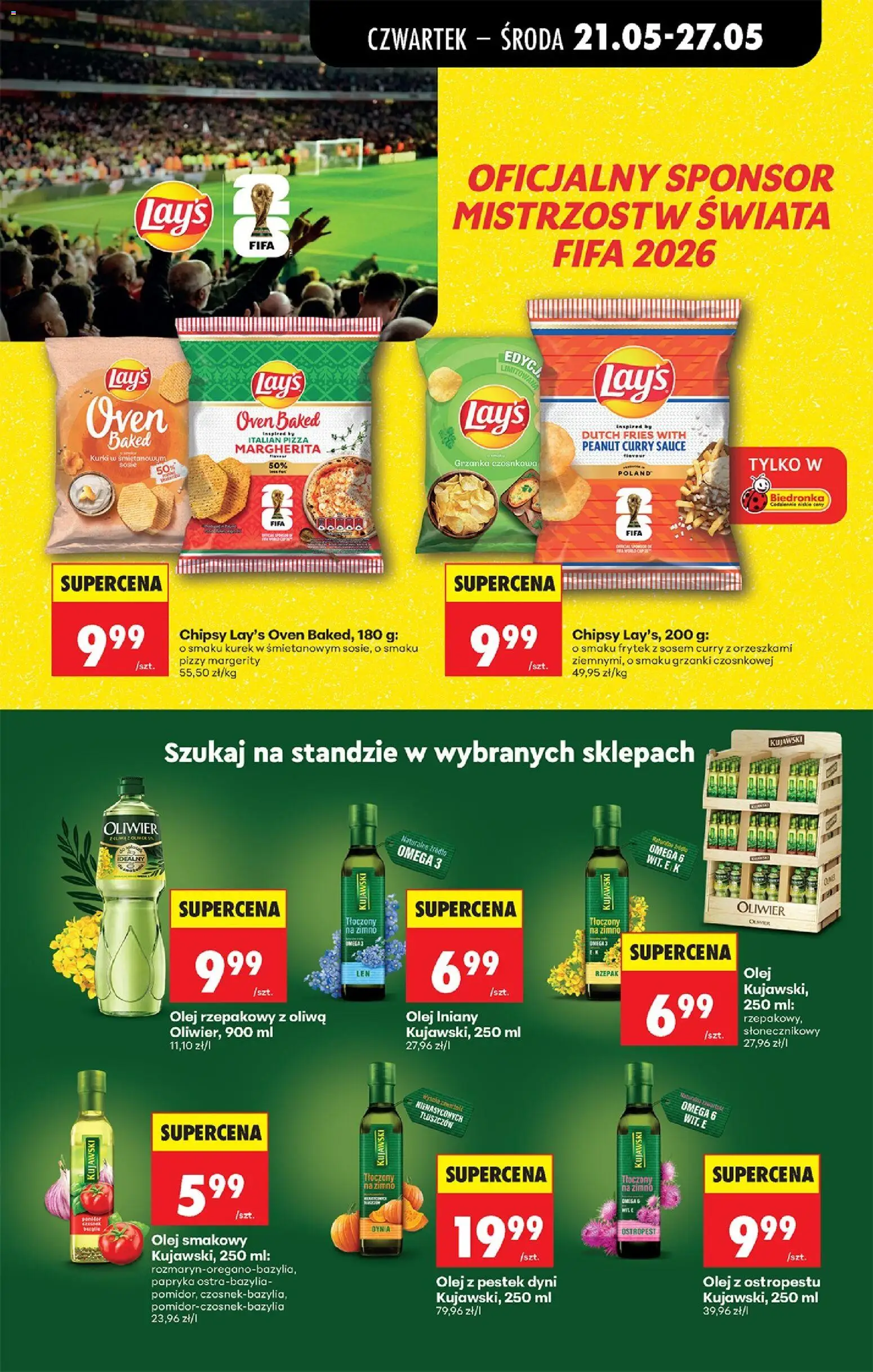 Biedronka gazetka od czwartku od 21.05.2026 | Strona: 41 | Produkty: Olej rzepakowy, Chipsy, Curry, Olej z pestek dyni