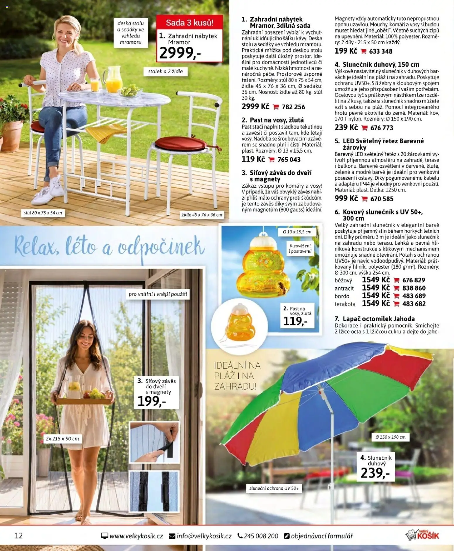 Velký Košík katalog srpen 2026 od 01.08.2026 | Strana: 12 | Produkty: Nábytek, Stůl, Zahradní nábytek, Slunečník