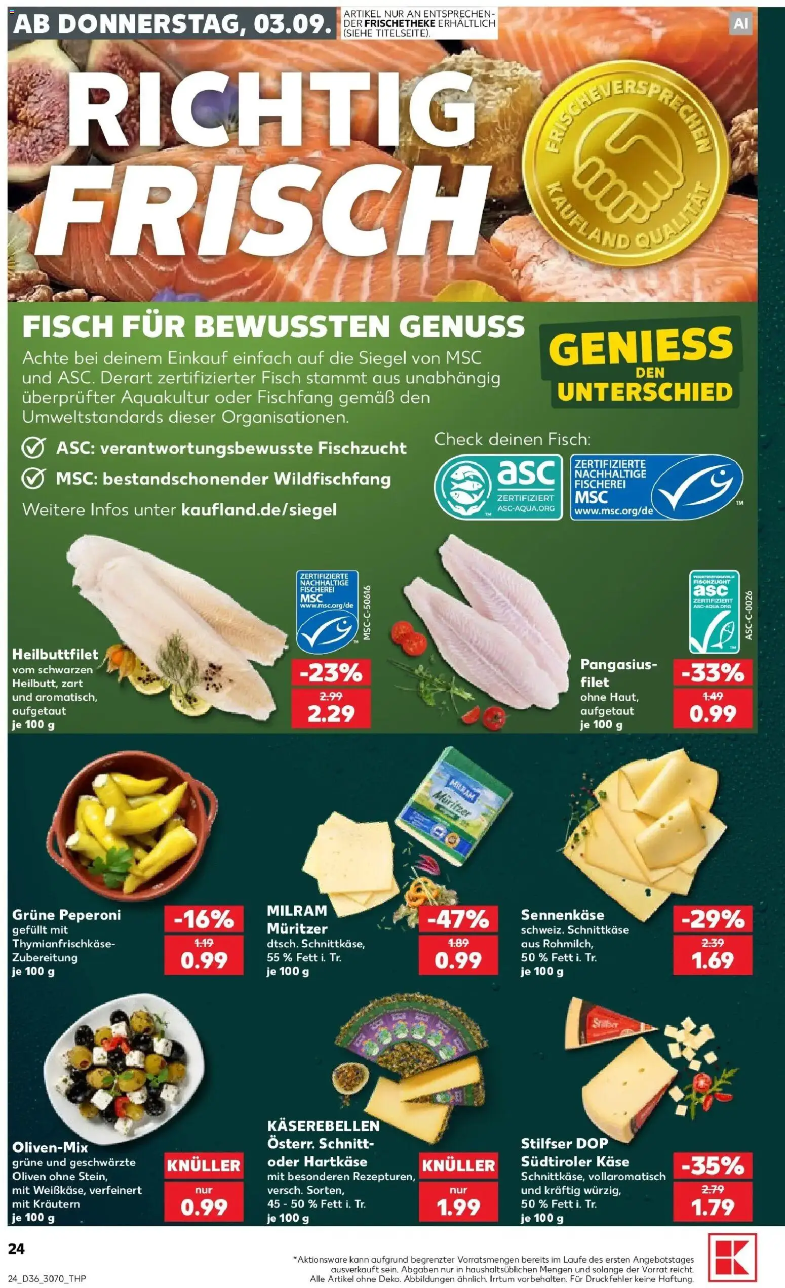 Prospekt Kaufland ab 31.08.2026 » Angebote Online zum Blättern | Seite: 41 | Produkte: Käse, Fisch, Milram