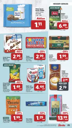 Famila Nordwest Prospekt ab 13.07.2026 gültig | Seite: 25 | Produkte: Kaffee, Kinder bueno, Kinder riegel, Kekse
