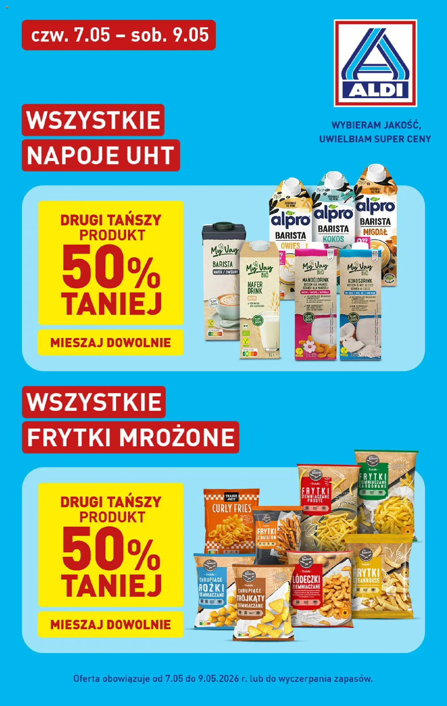 Aldi gazetka - Oferta specjalna od 07.05.2026 | Strona: 2 | Produkty: Alpro, Napoje, Frytki mrożone, Frytki