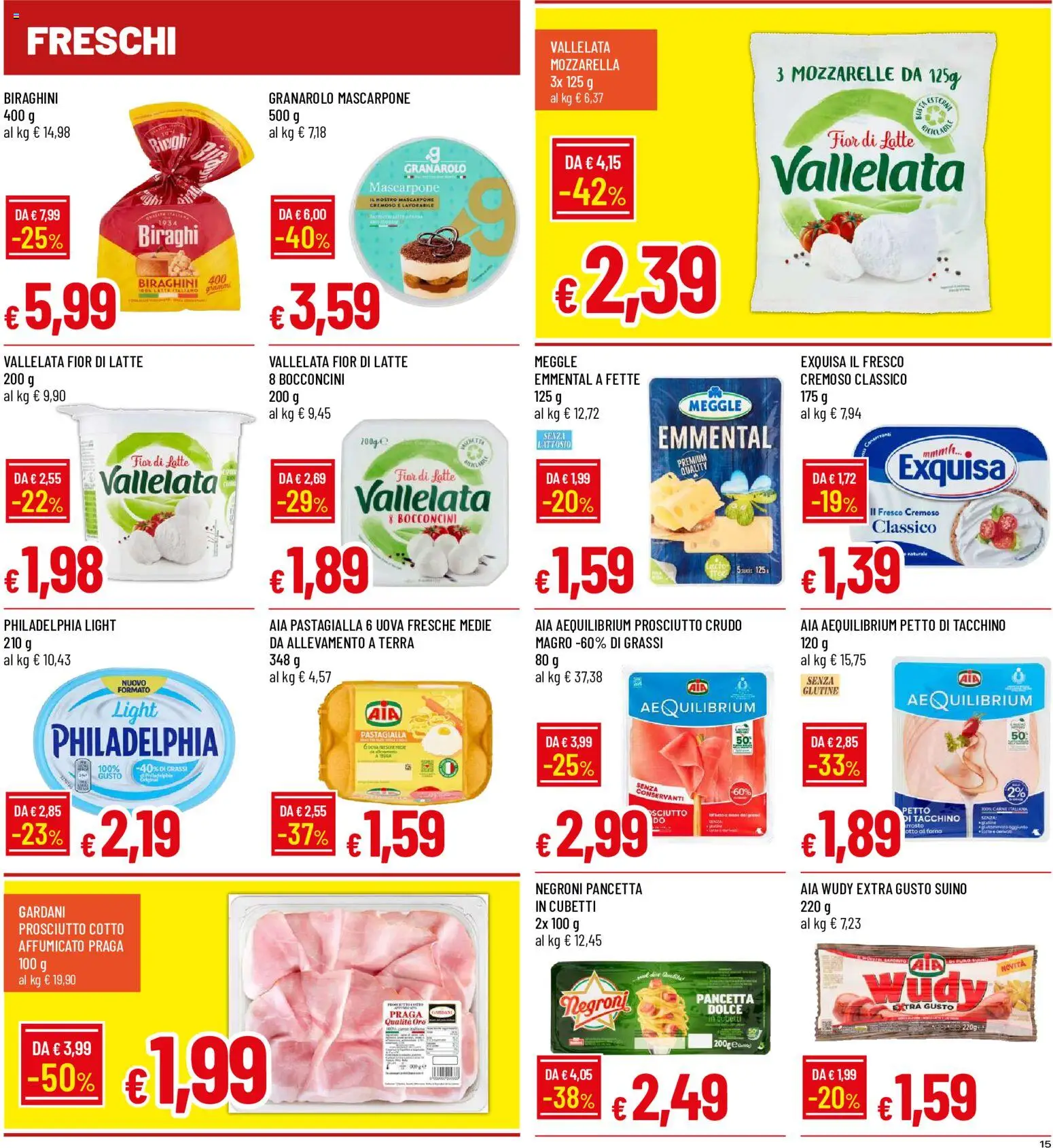 Volantino Galassia del 08/10/2026 | Pagina: 15 | Prodotti: Prosciutto Cotto, Uova, Carne, Emmental