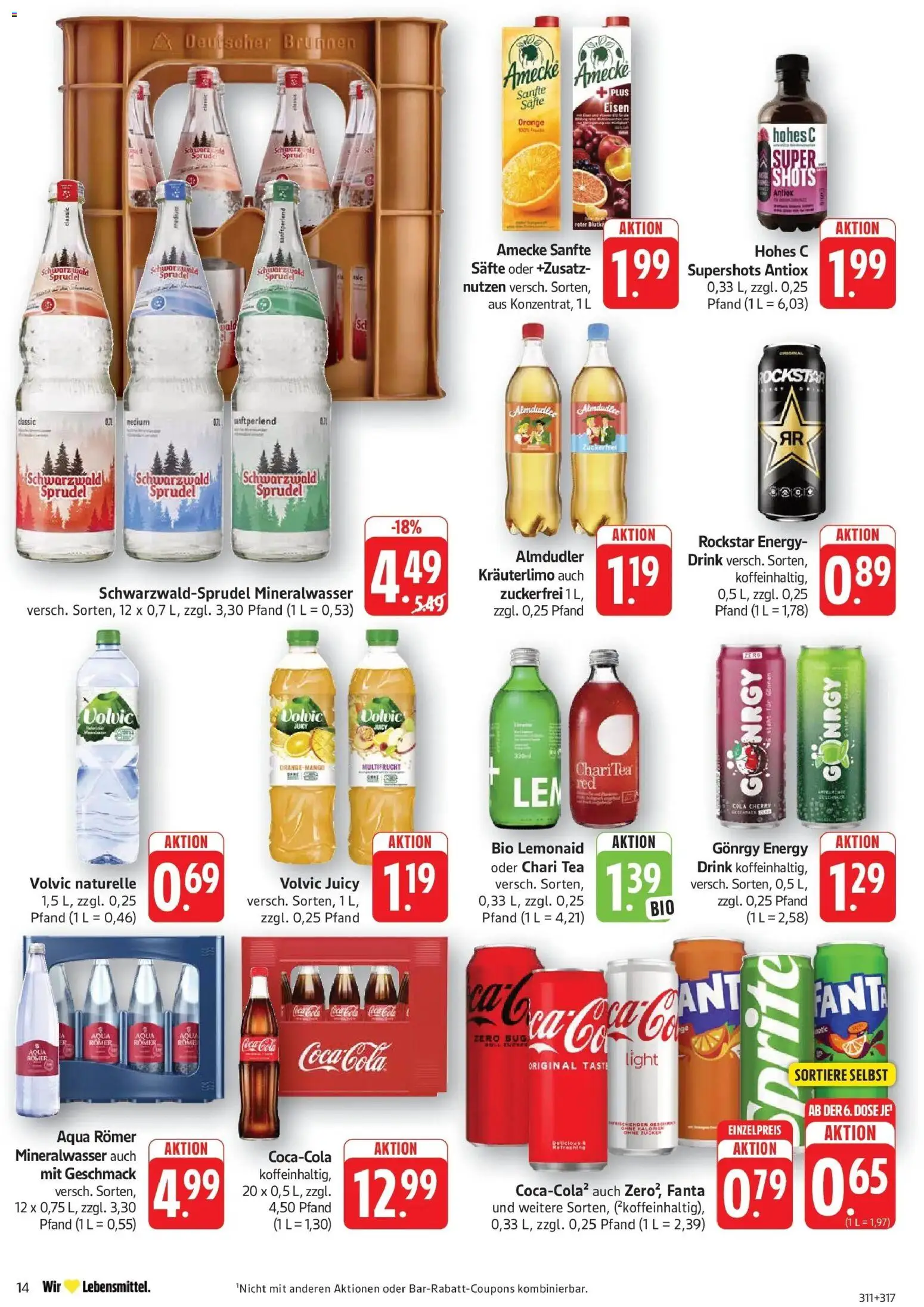 Edeka Prospekt Filderstadt-Bonlanden (ab 14.09.2026) » Angebote Online | Seite: 14 | Produkte: Sprite, Energy, Hohes c, Volvic