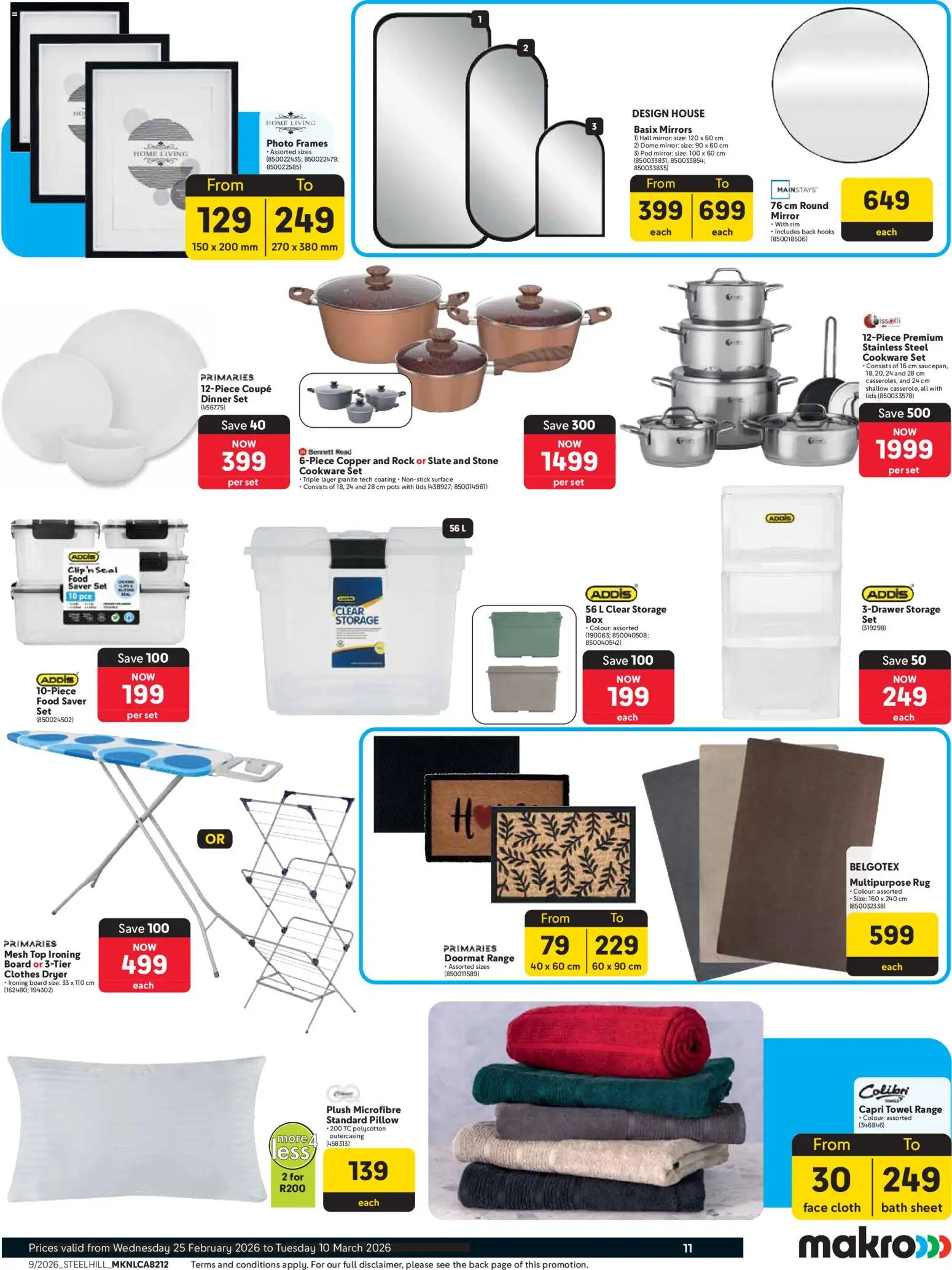 New Makro catalogue – valid from 25.02.2026 | Page: 11 | Products: Rug, Pillow, Pots, Cookware