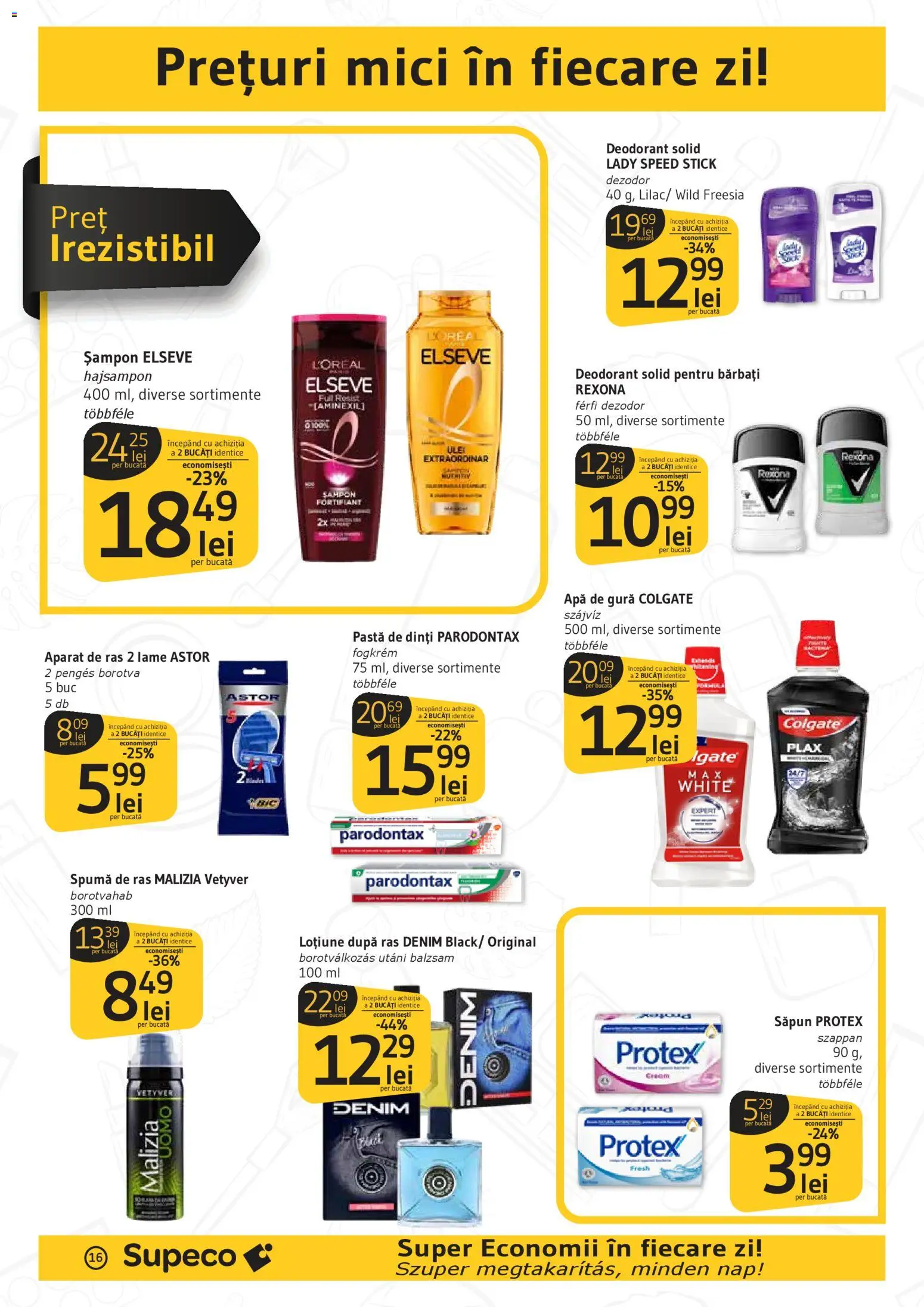 Noul catalog Supeco – valabil de la 30.04.2026 | Pagină: 16 | Produse: Aparat De Ras, Spumă de ras, Săpun, Pastă de dinți