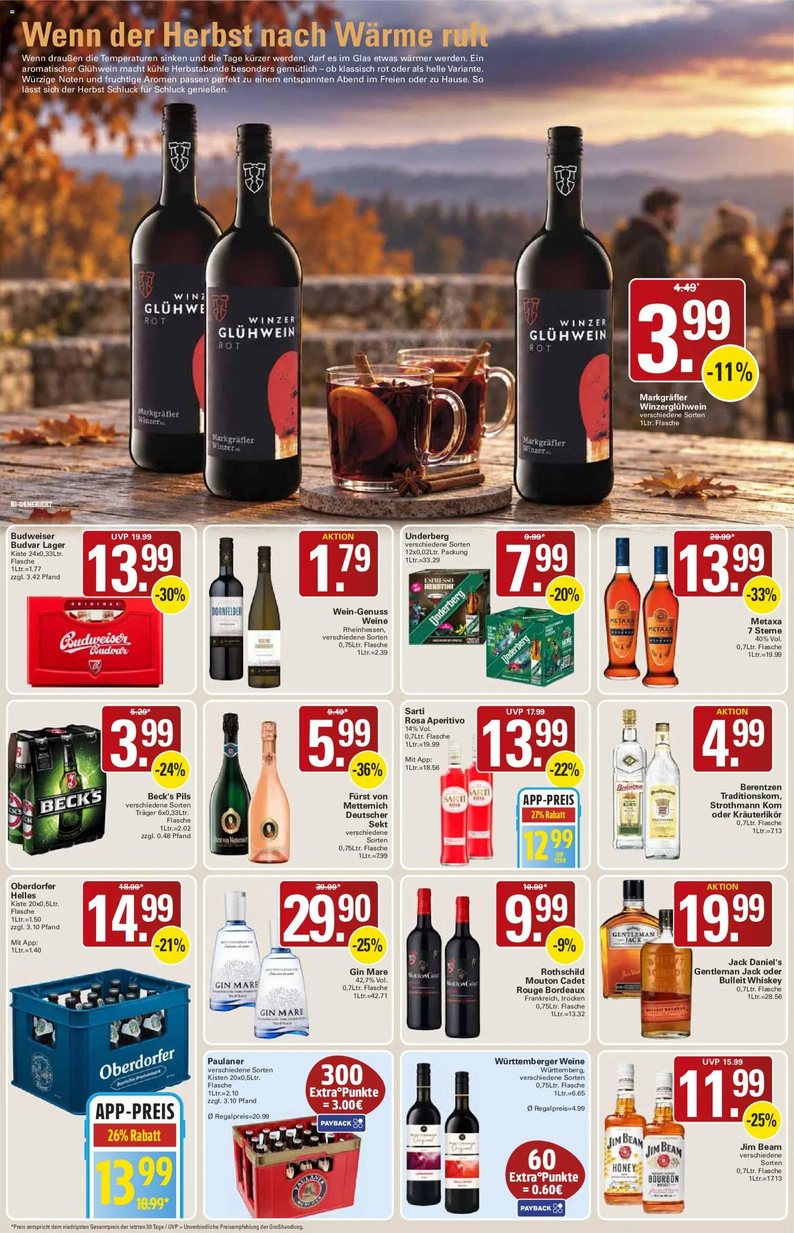 WEZ Prospekt – gültig ab 19.10.2026 | Seite: 14 | Produkte: Sekt, Metaxa, Gin, Underberg