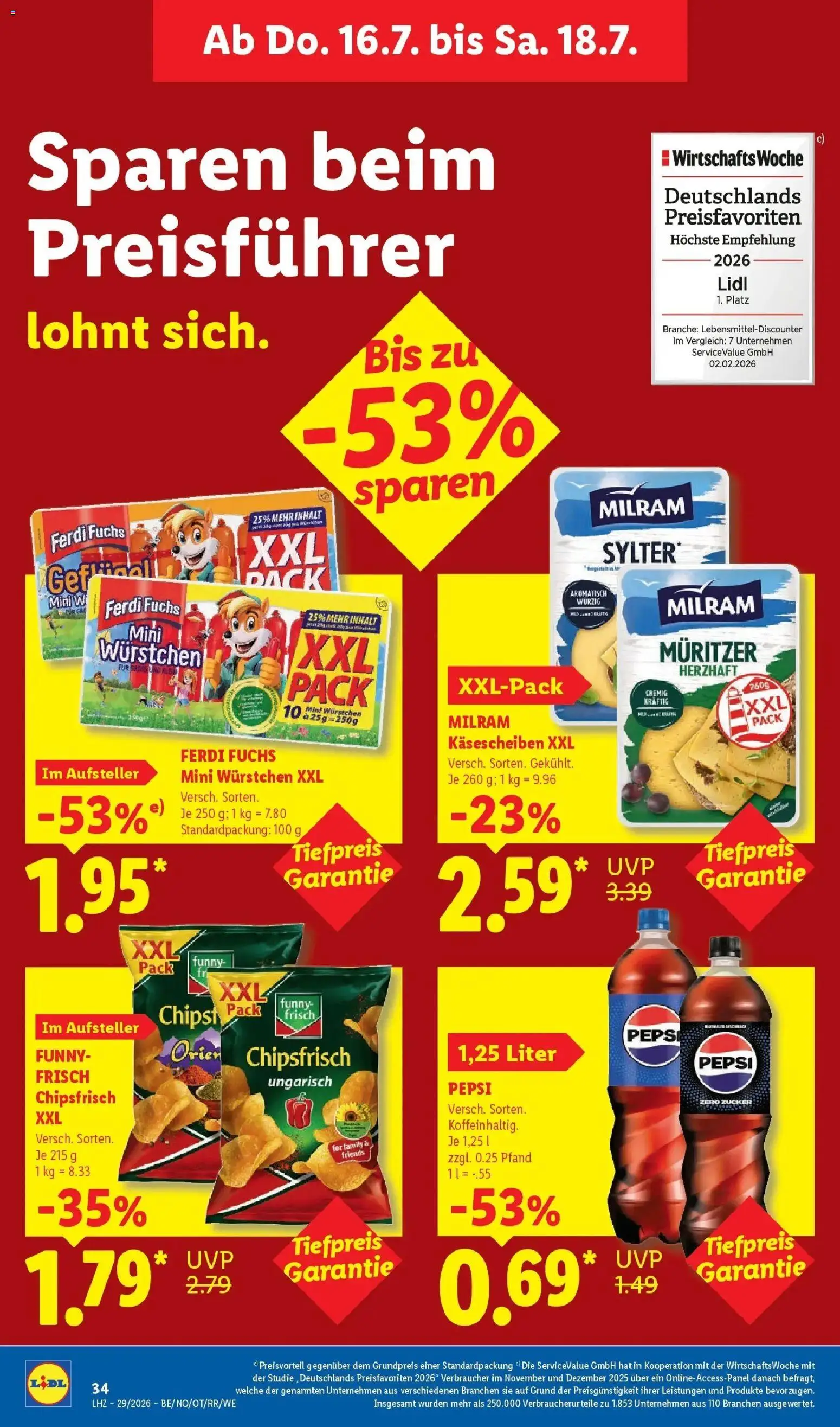 Lidl Prospekt Zülpich – gültig ab 13.07.2026 | Seite: 68 | Produkte: Cola, Funny frisch, Pepsi, Chips