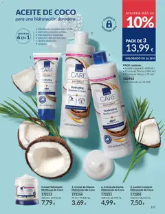 Vista previa Loción Corporal Hidratante de Coco, A bottle of hydrating body lotion with coconut. válido desde el 01.06.2026 | Página: 157