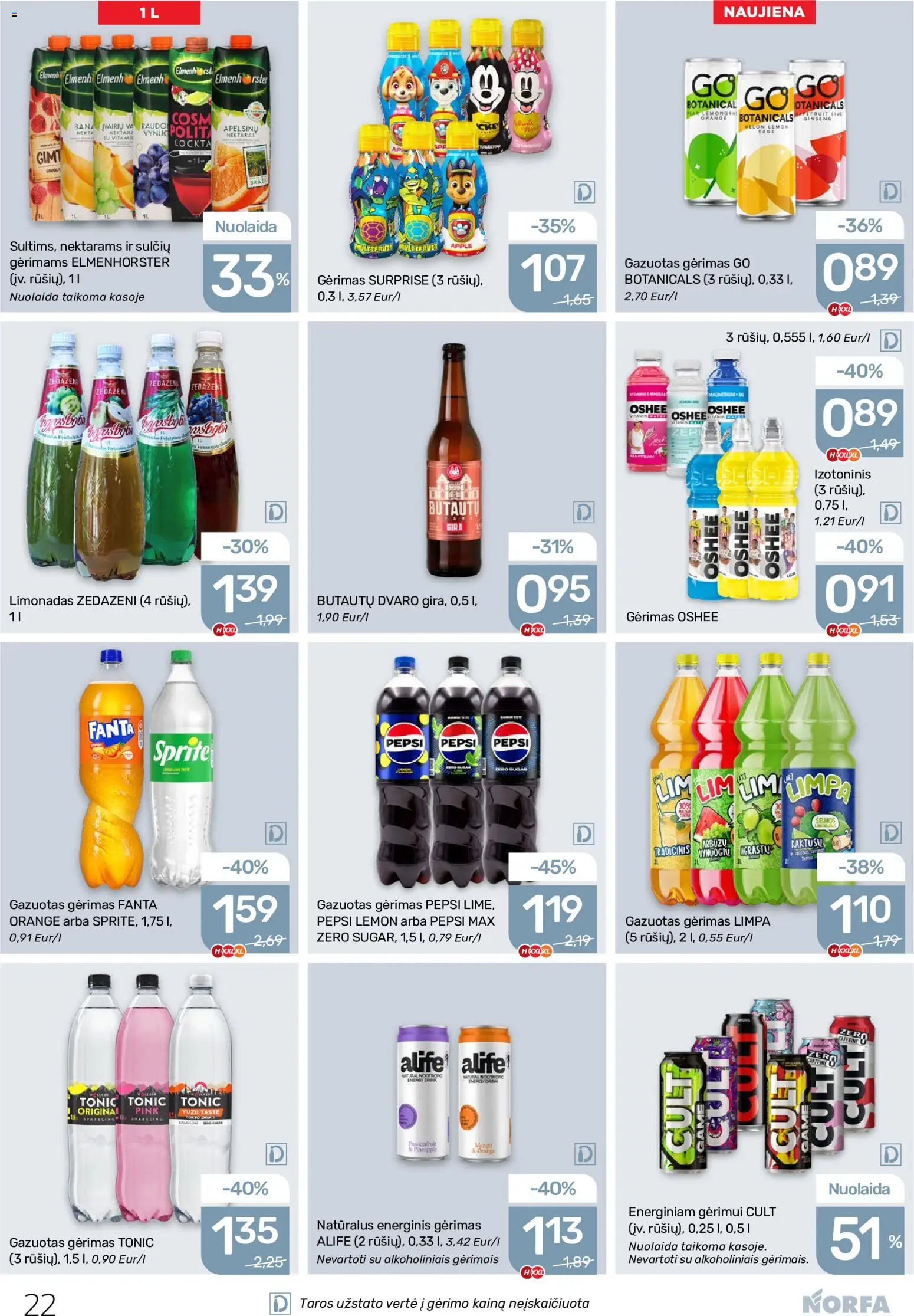NORFA akcijos nuo 2026.08.06 | Puslapis: 22 | Prekių: Energinis gėrimas, Limonadas